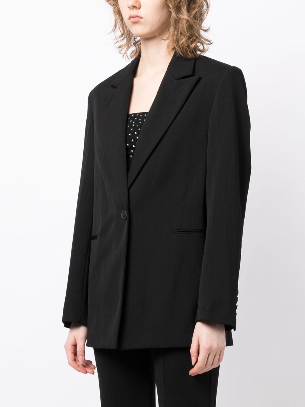 peak-lapel single-breasted blazer - 3