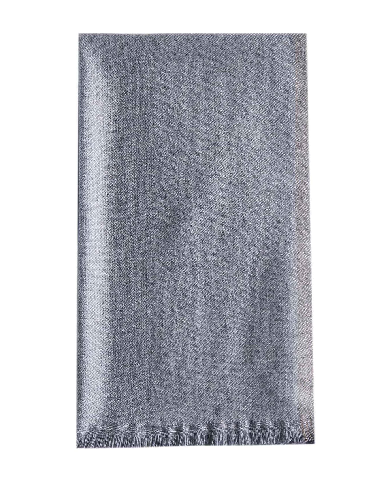 Contrast Trim Frayed Scarf - 1