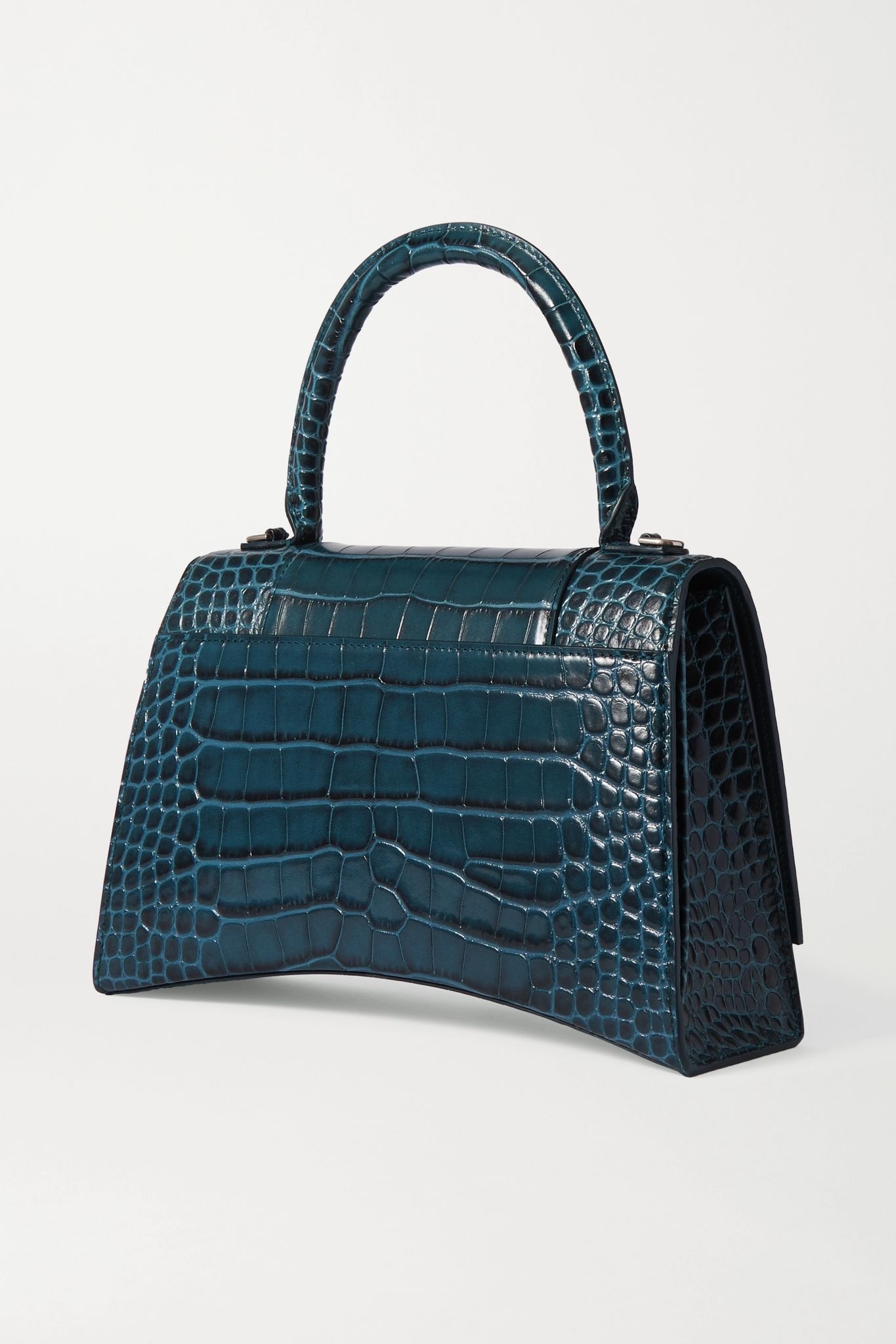 Hourglass croc-effect leather tote - 3