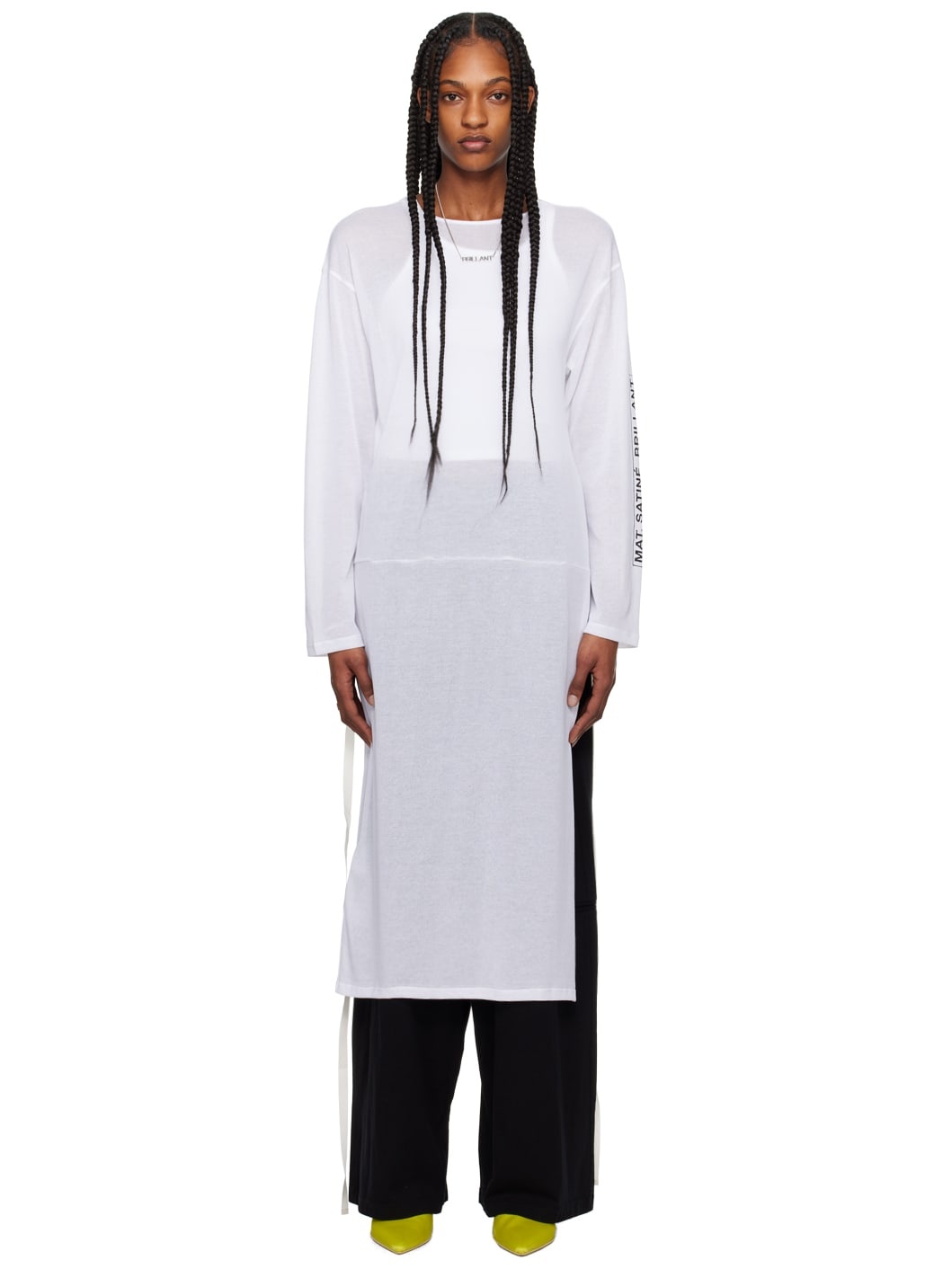 White Printed Midi Dress - 1