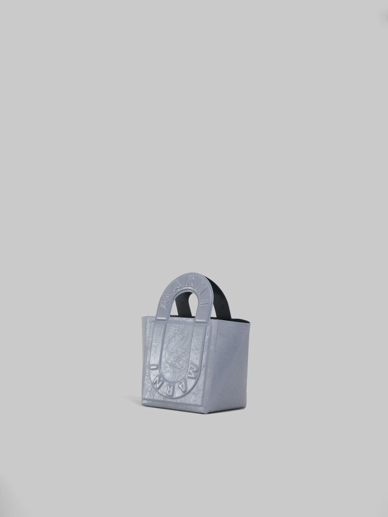 GREY LEATHER SWEEDY SMALL TOTE BAG 3