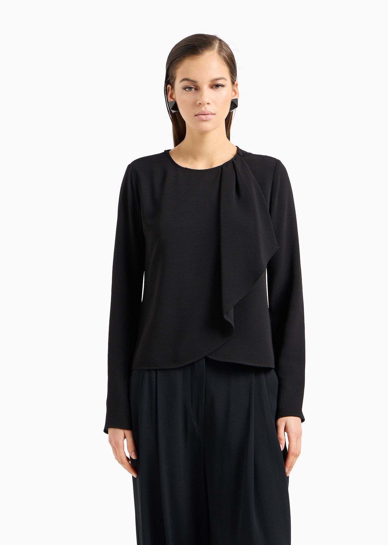 Armure crêpe ruffle jacket with wrap closure - 2