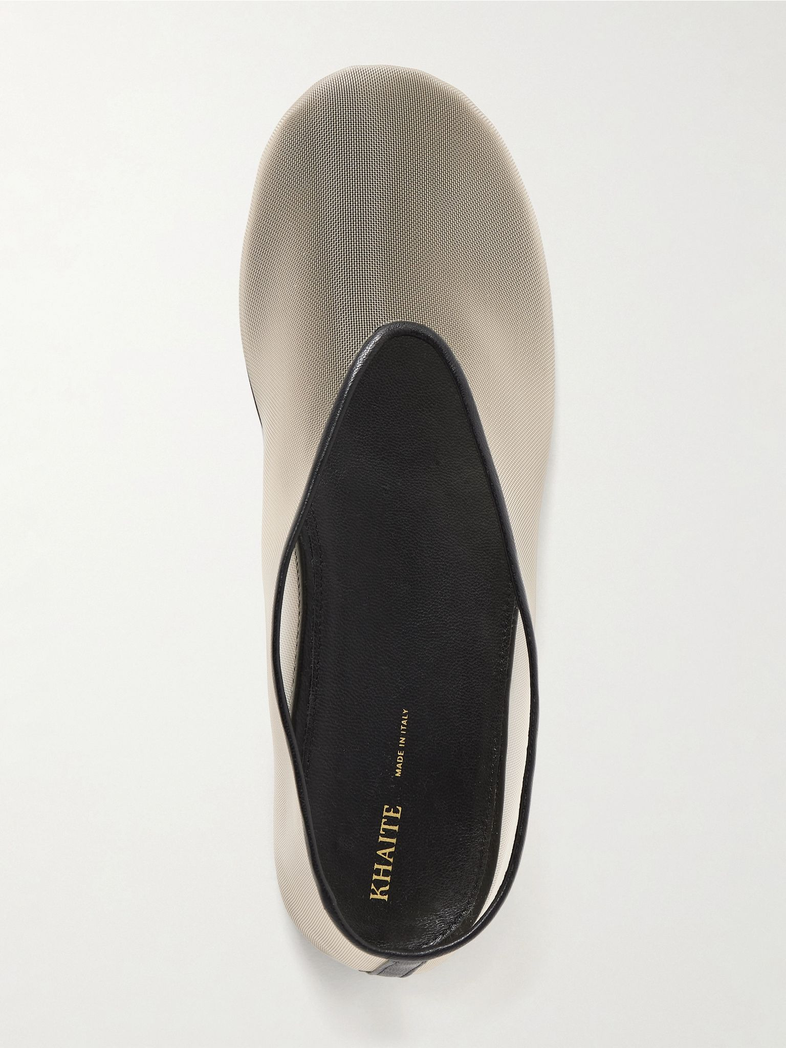 Marcy leather-trimmed mesh ballet flats Neutral - 5