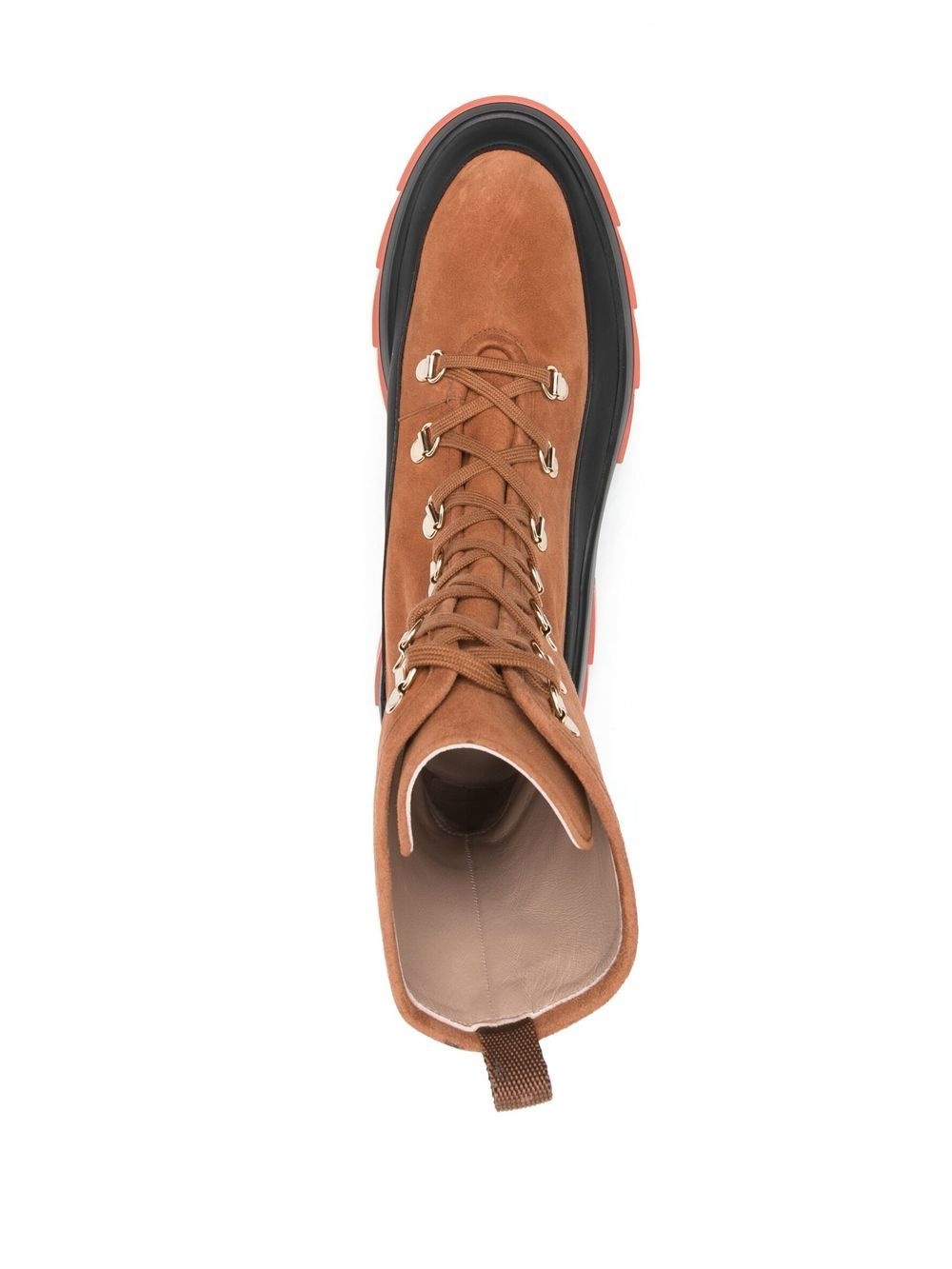 chunky lace-up suede boots - 4