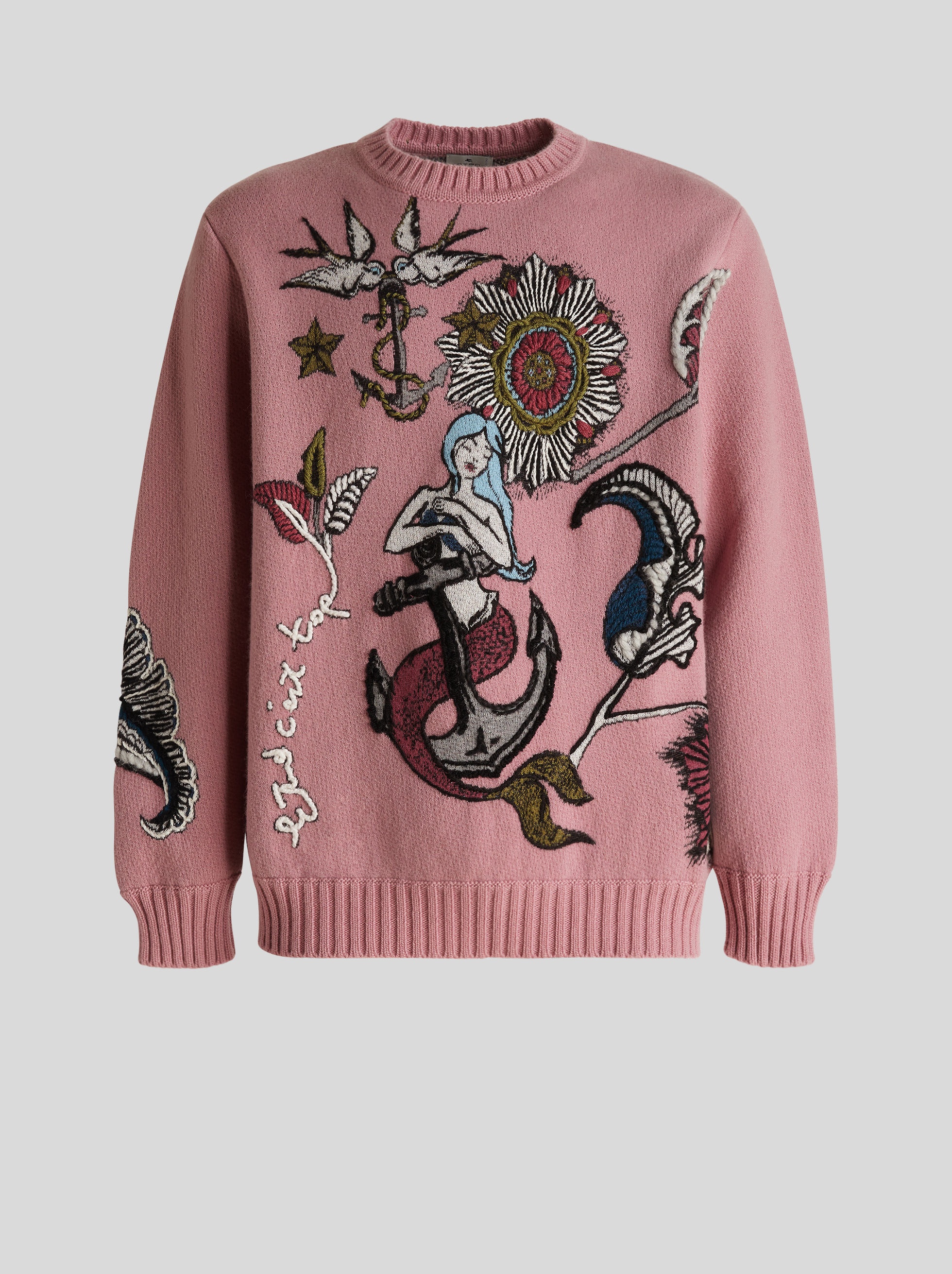 JACQUARD JUMPER WITH OLD SCHOOL TATTOO EMBROIDERY - 1