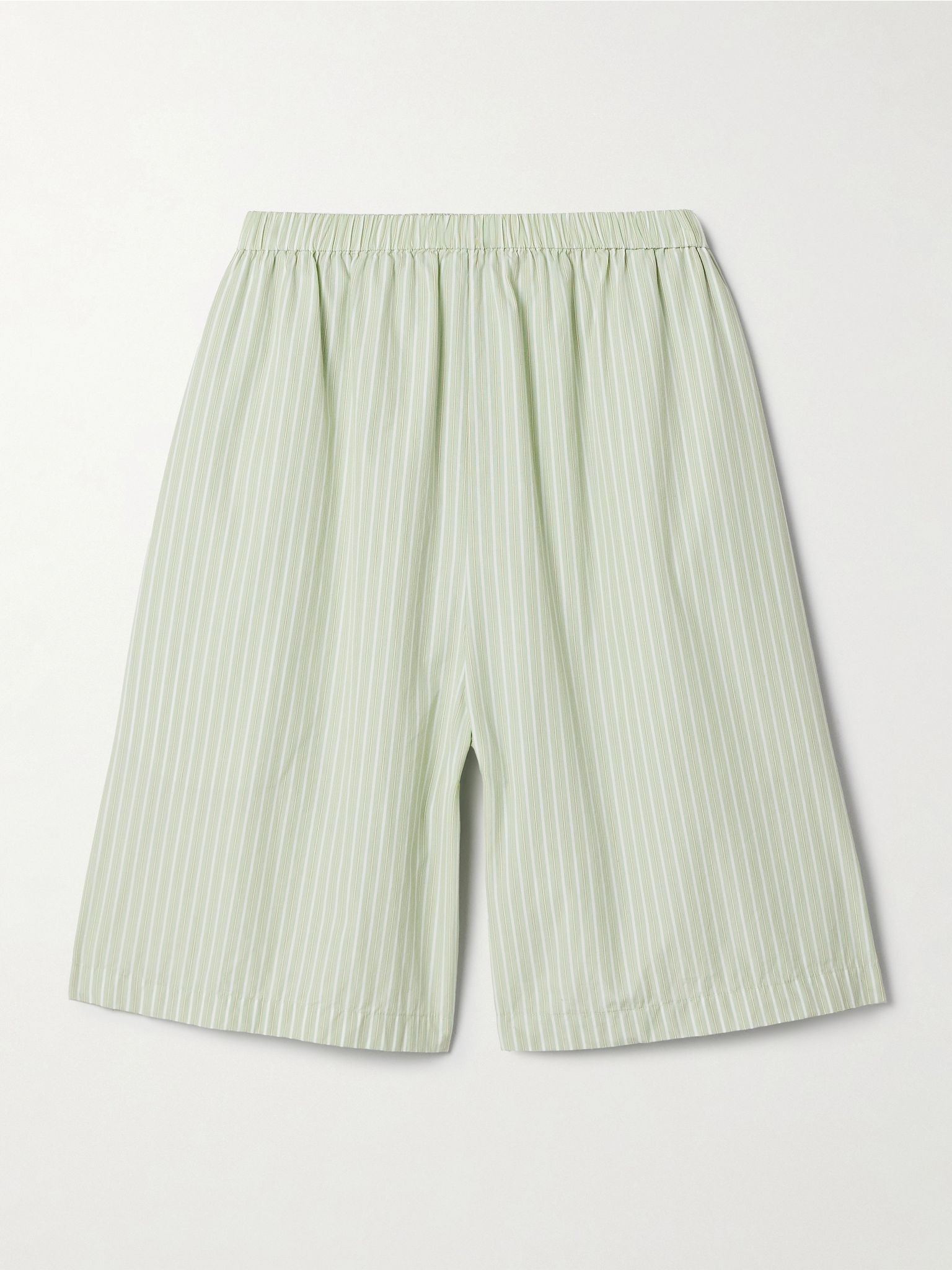 Zinnia striped cotton-poplin shorts Green - 1