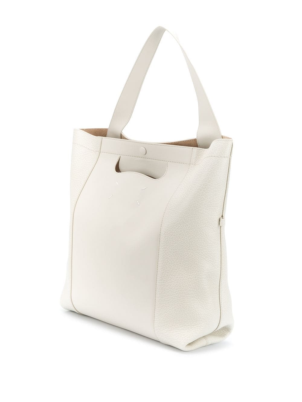 textured leather tote - 3