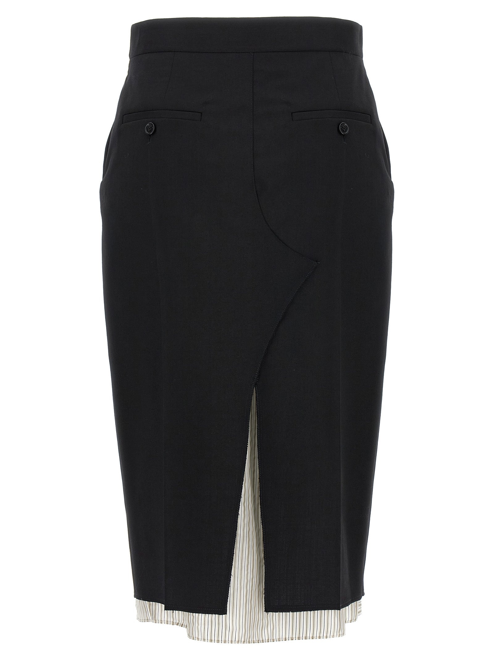 Exposed Lining Skirt Skirts Black - 2