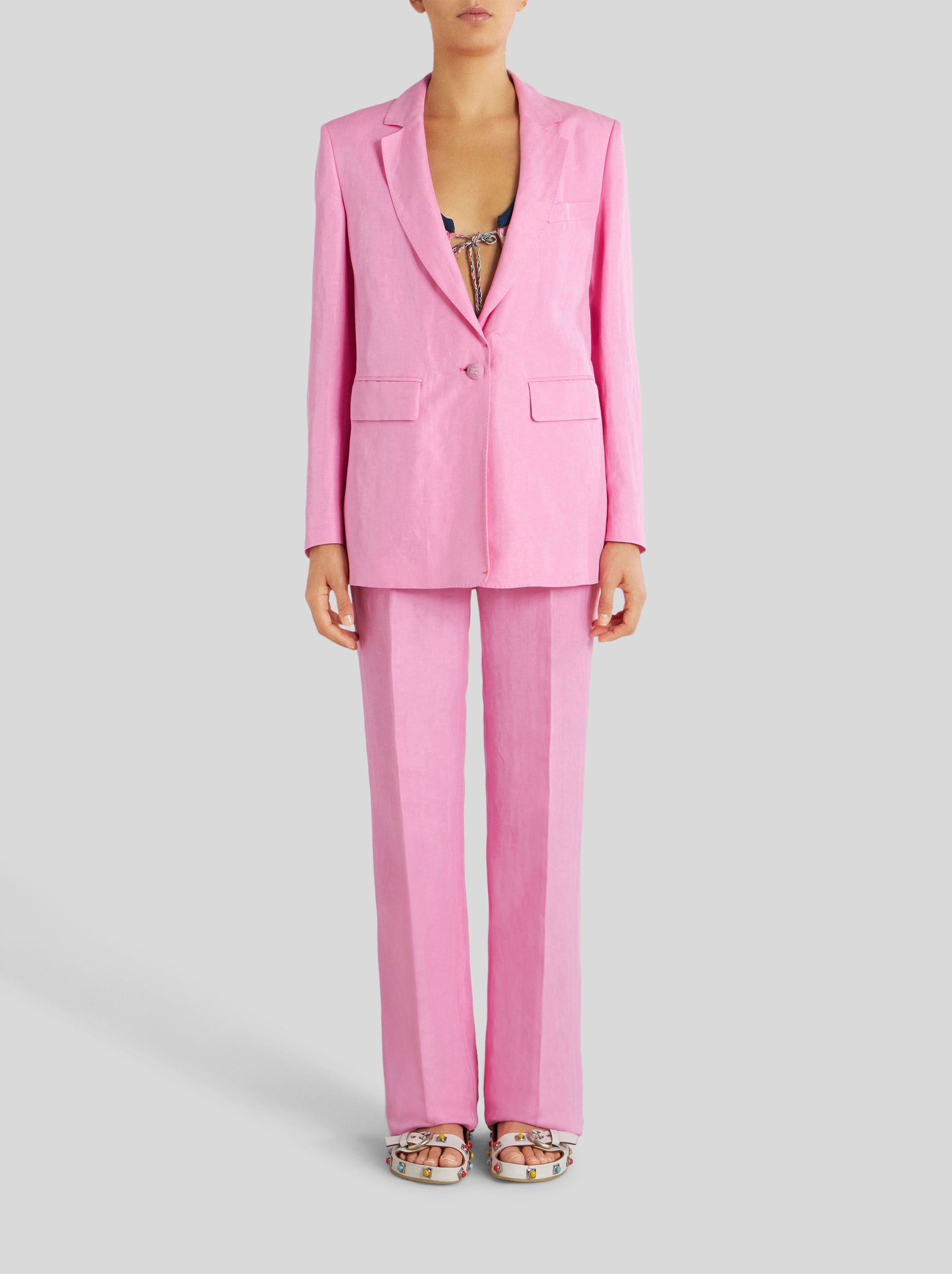 TAILORED LINEN AND SILK JACKET - 3