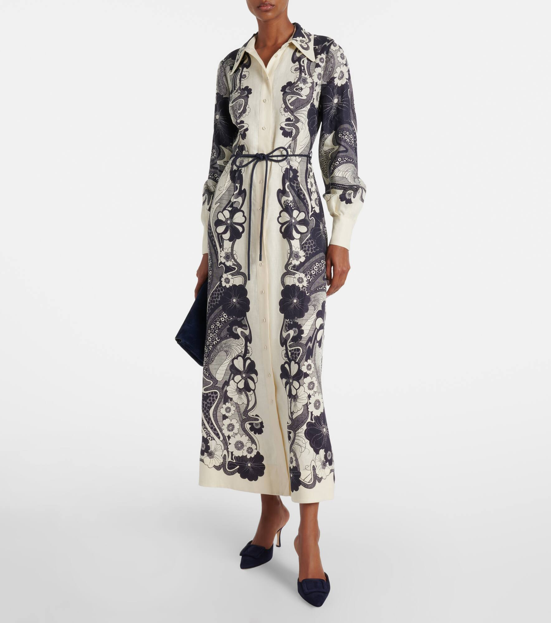 Mickey printed linen shirt dress - 2