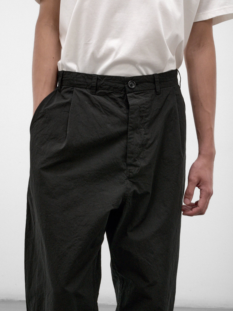 Black Cotton Wide Trousers 4