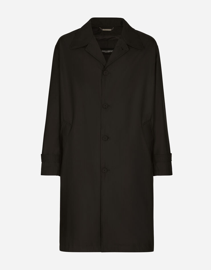 Nylon trench coat with logo tag - 3