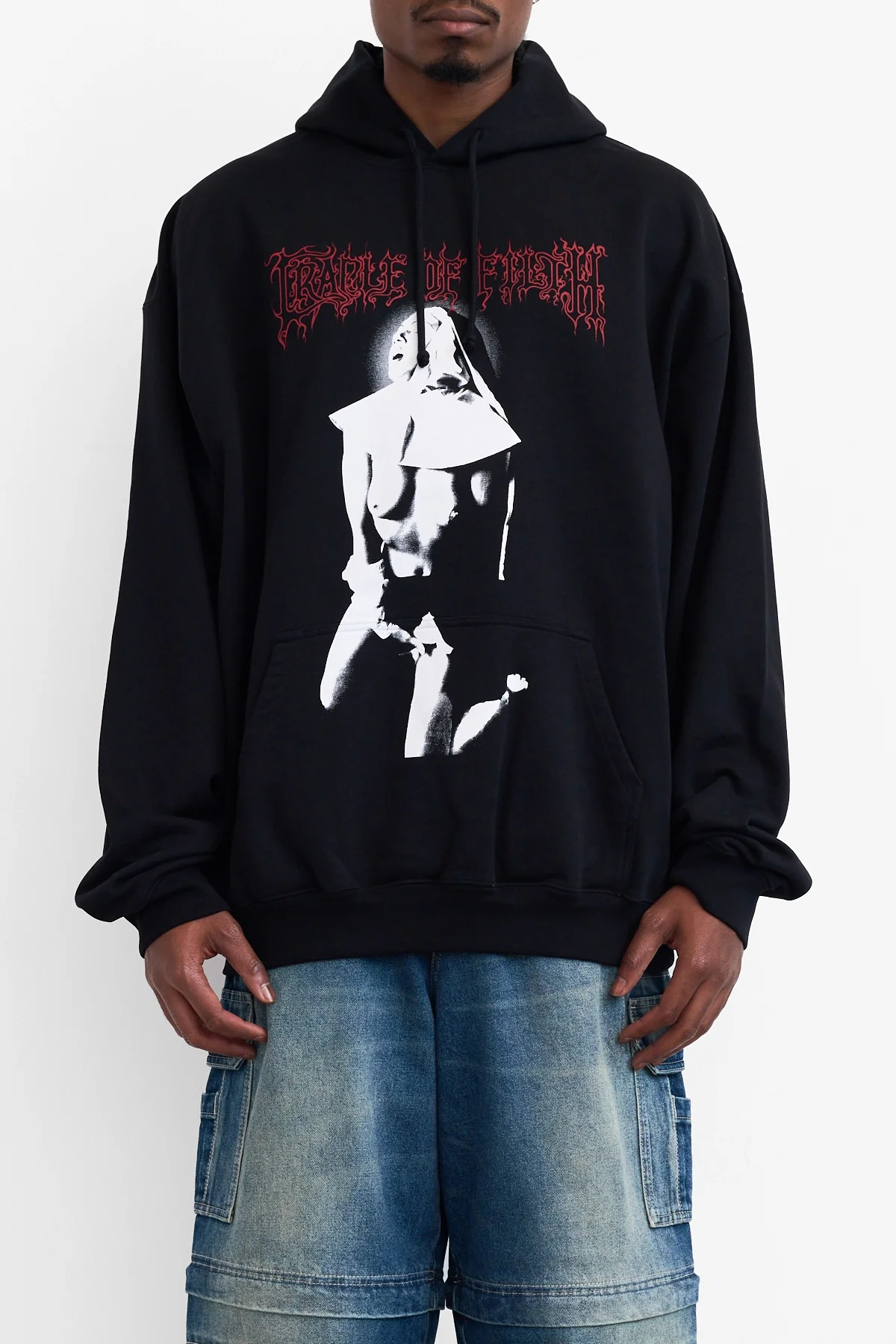 Vetements Cof Iconic Nun Oversized Hoodie Black - 4