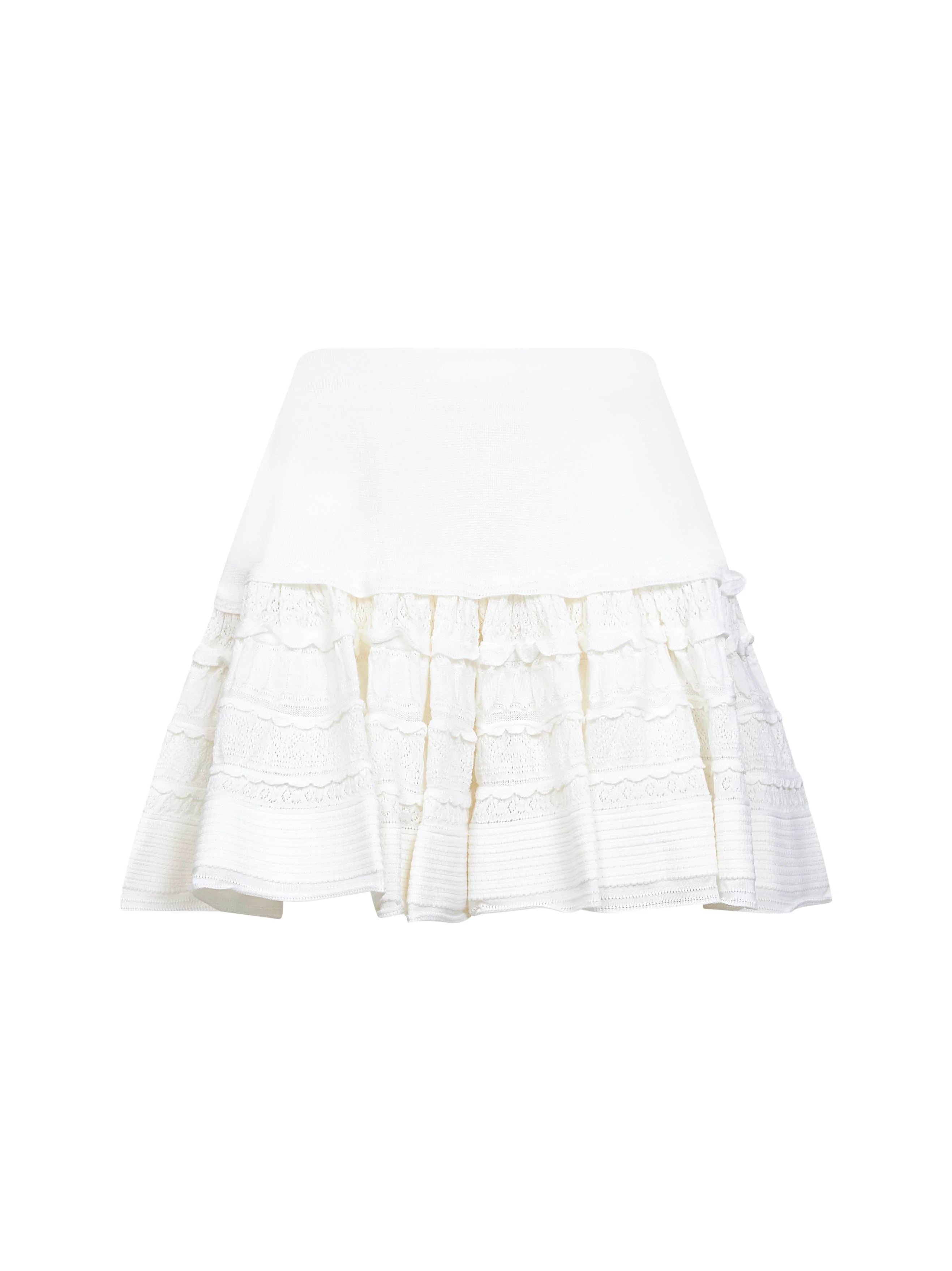 White virgin wool knit Crinoline skirt - 1