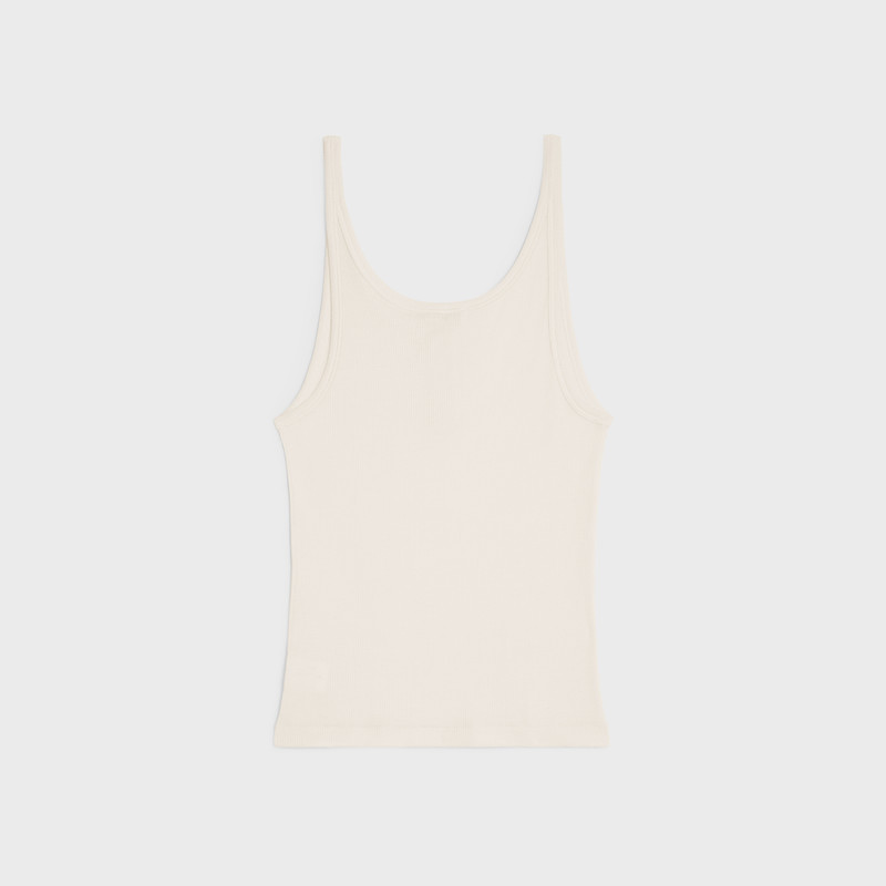 CELINE Buttoned tank top in ribbed silk jersey outlook