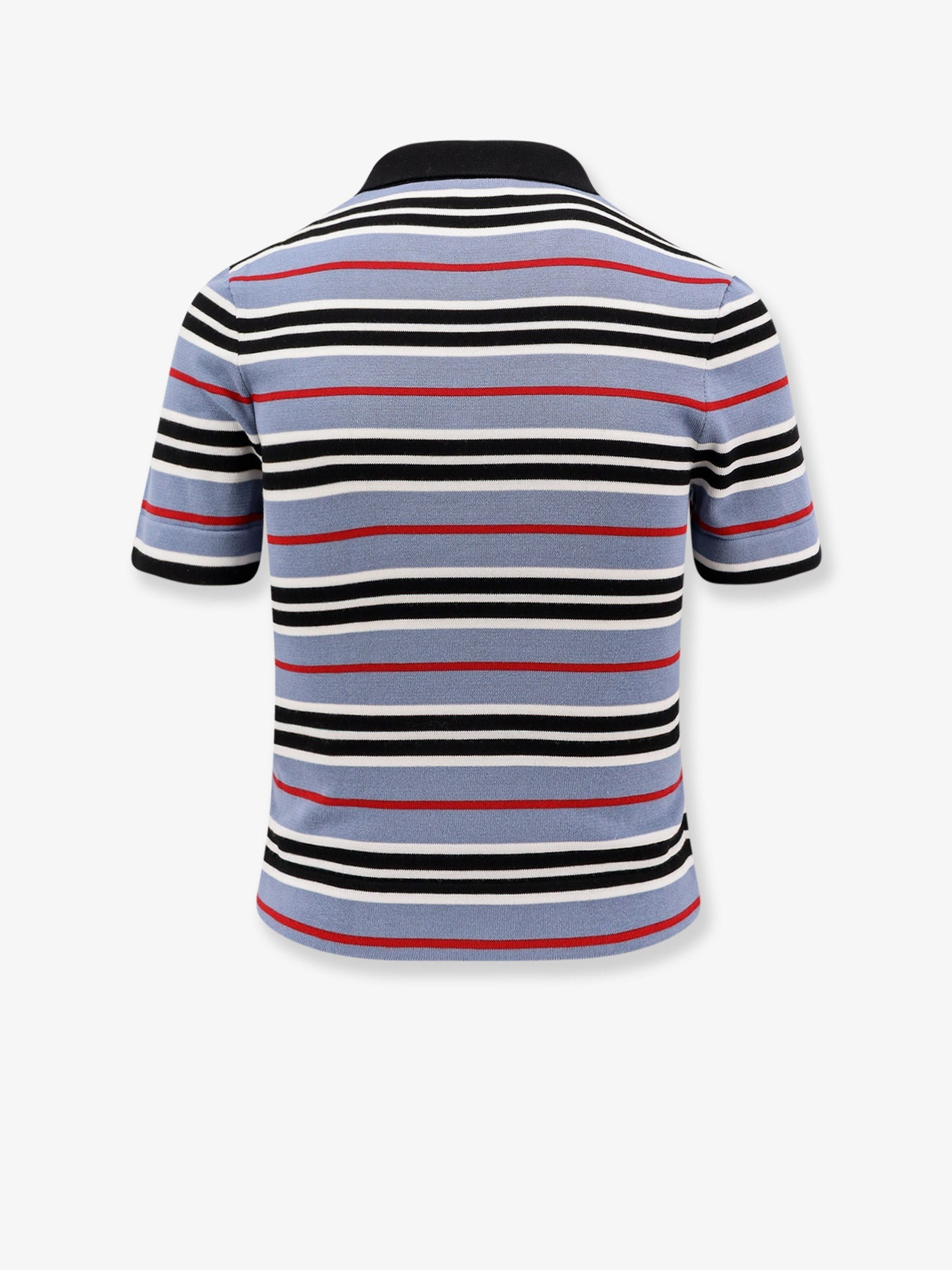 Celine Women Cotton Knit Polo Shirt With Striped Motif - 2