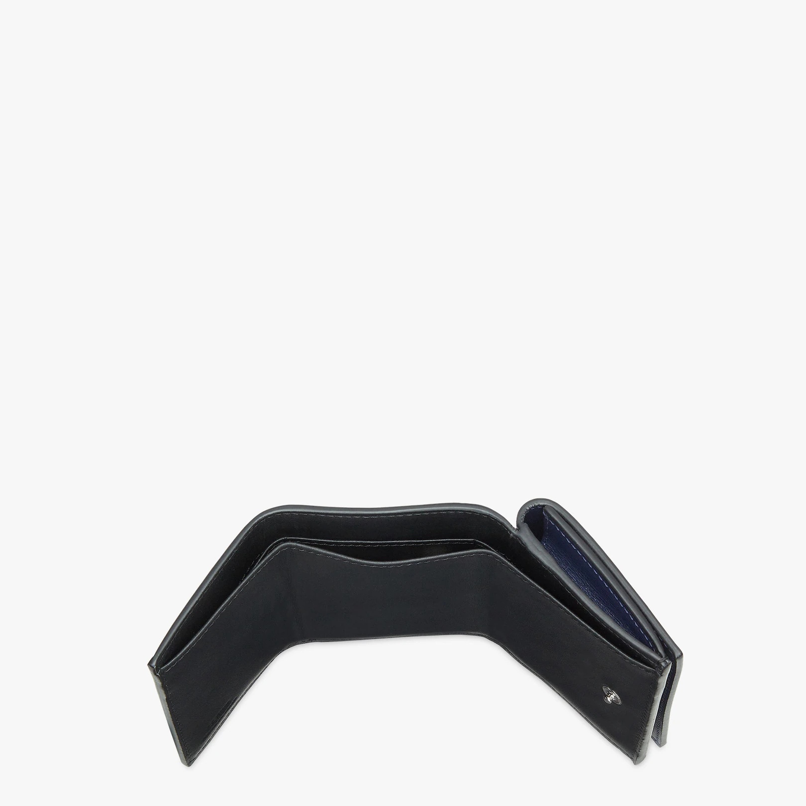 Blue leather tri-fold wallet - 4