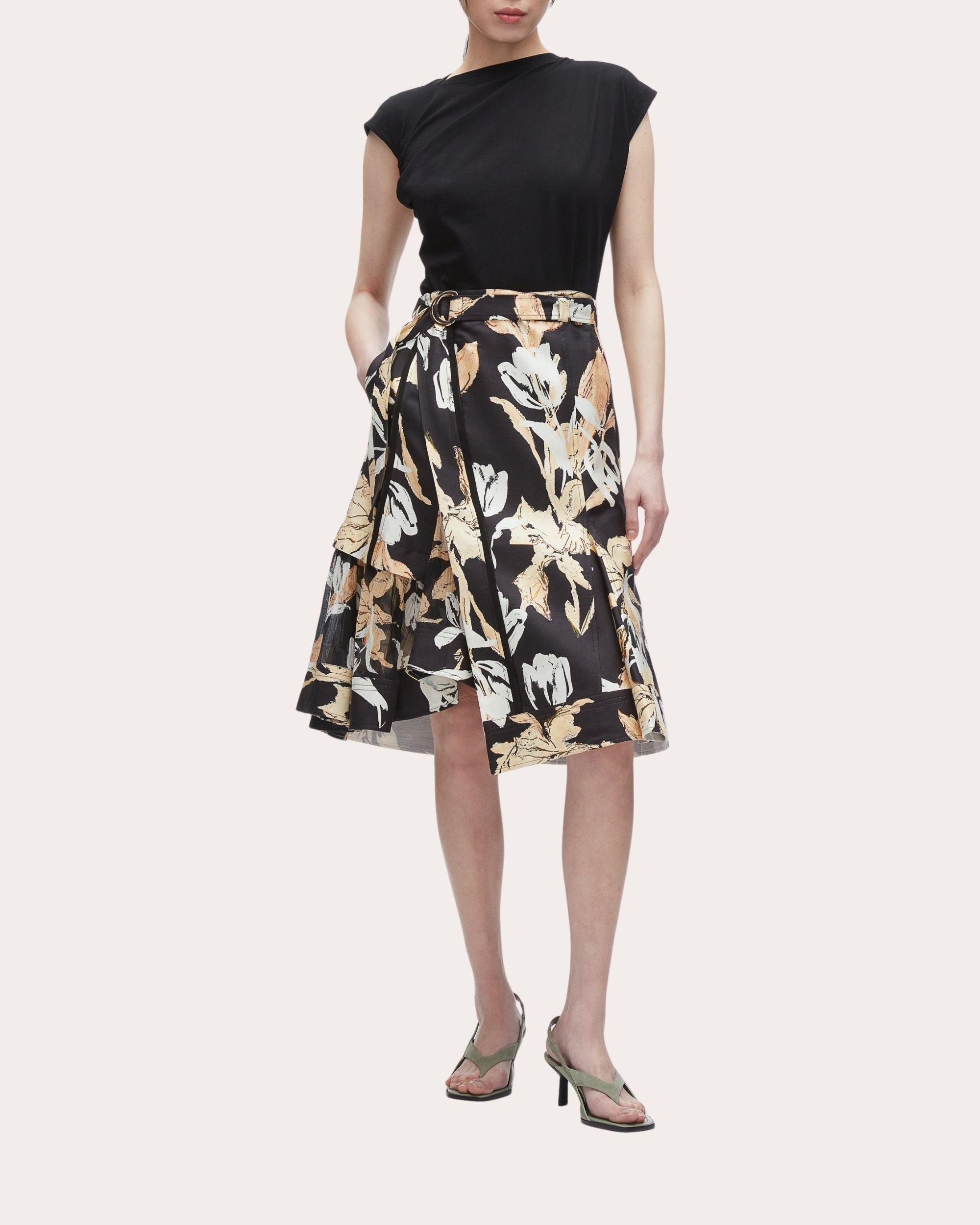 Joyful Tulips Layered A-Line Skirt - 5