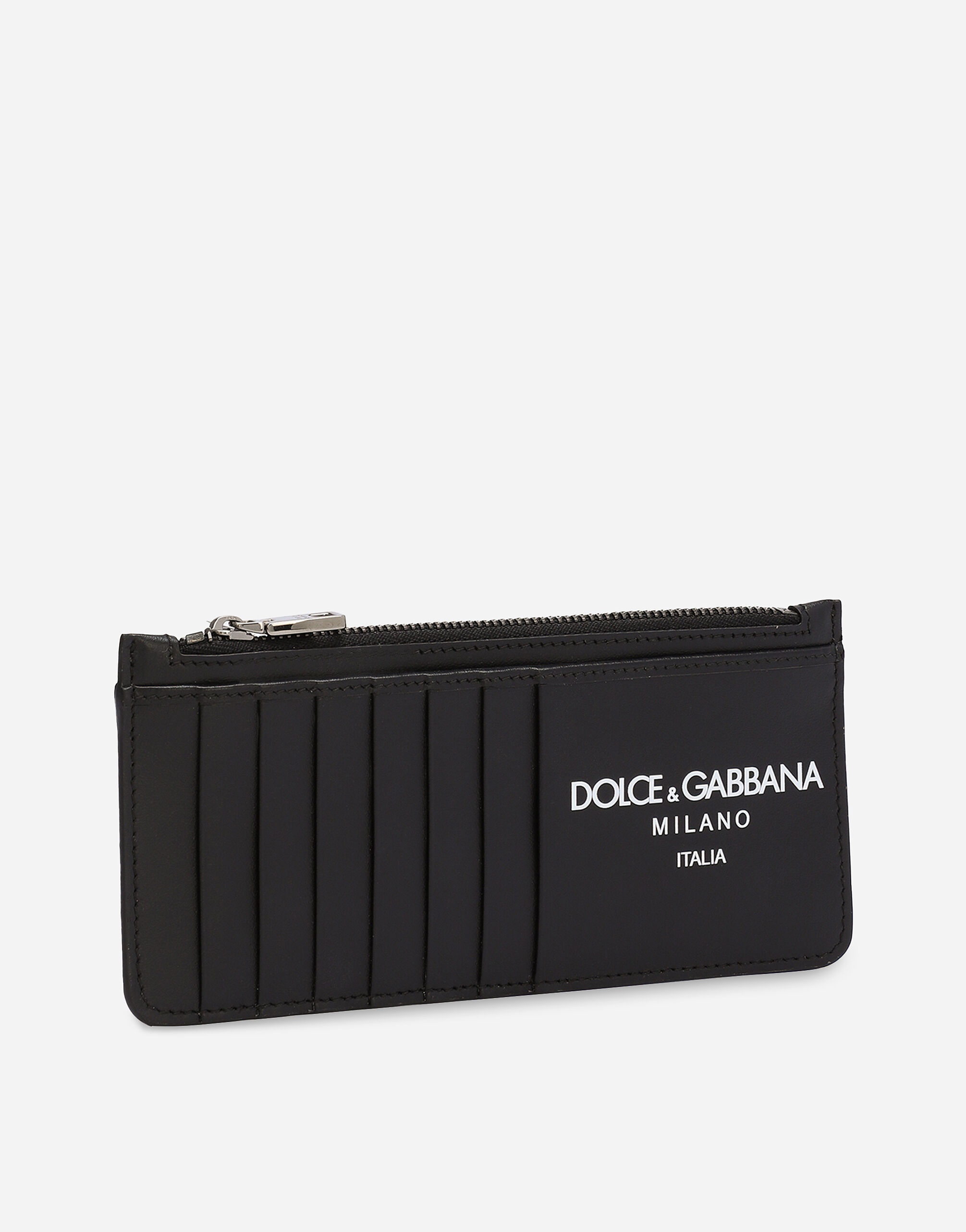 Vertical calfskin card holder with logo - 2