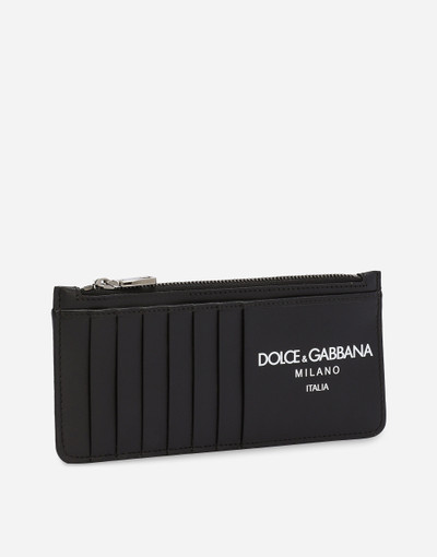 Dolce & Gabbana Vertical calfskin card holder with logo outlook