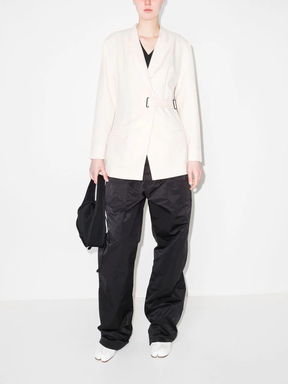oversized-belted blazer - 4