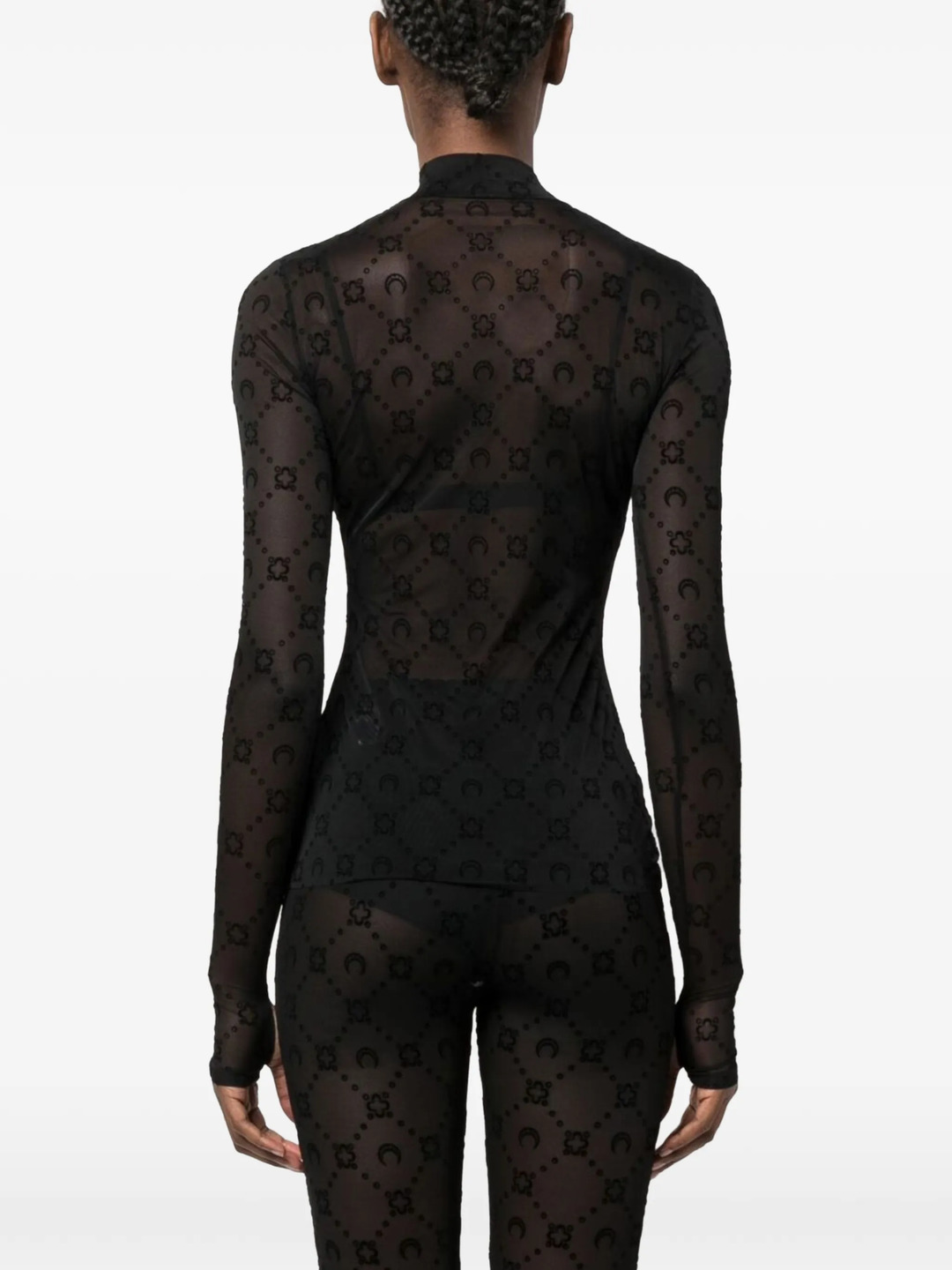 Recycled Mesh Flock Highneck Top - 4