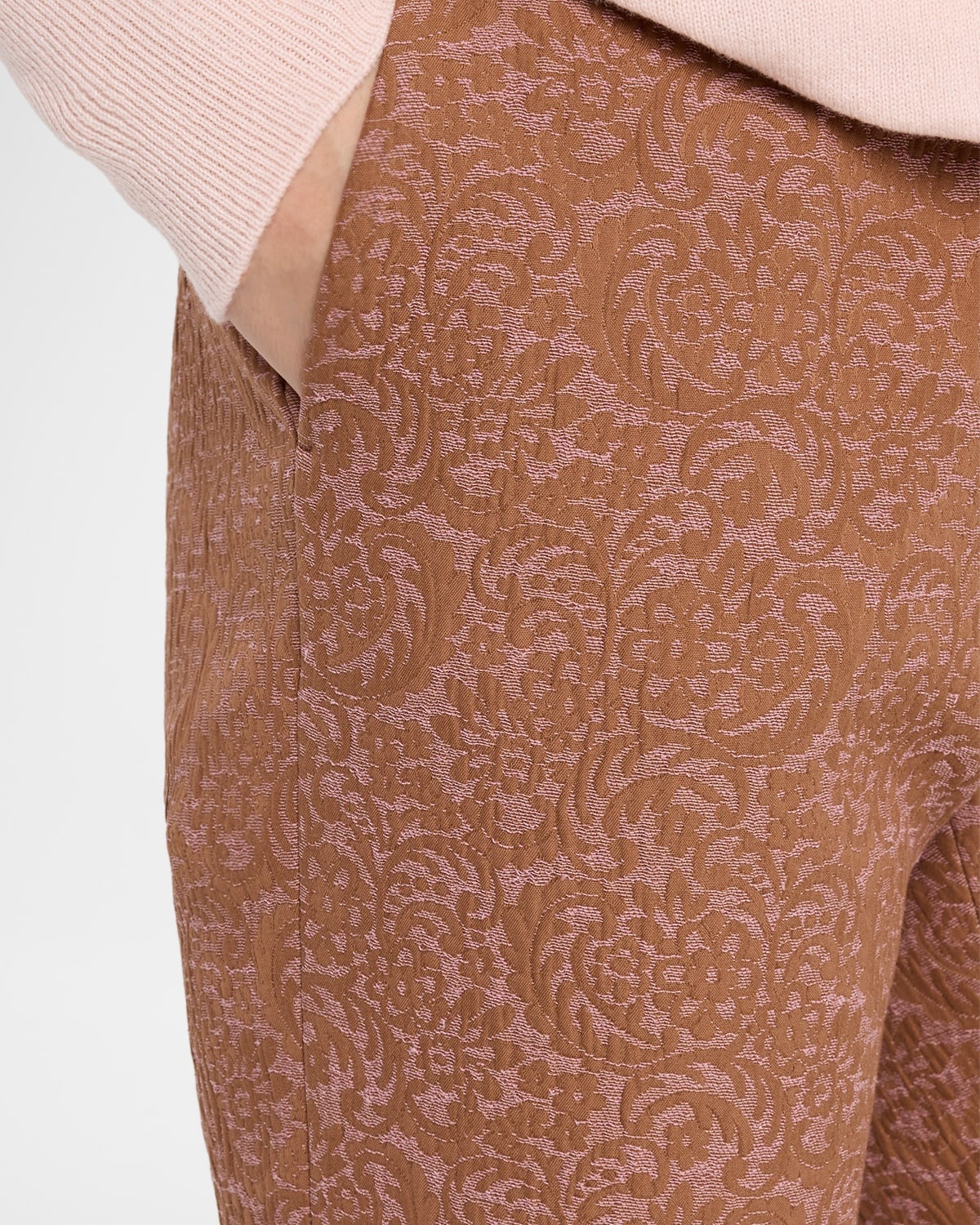 Paloma Brocade Straight-Leg Ankle Pants - 5