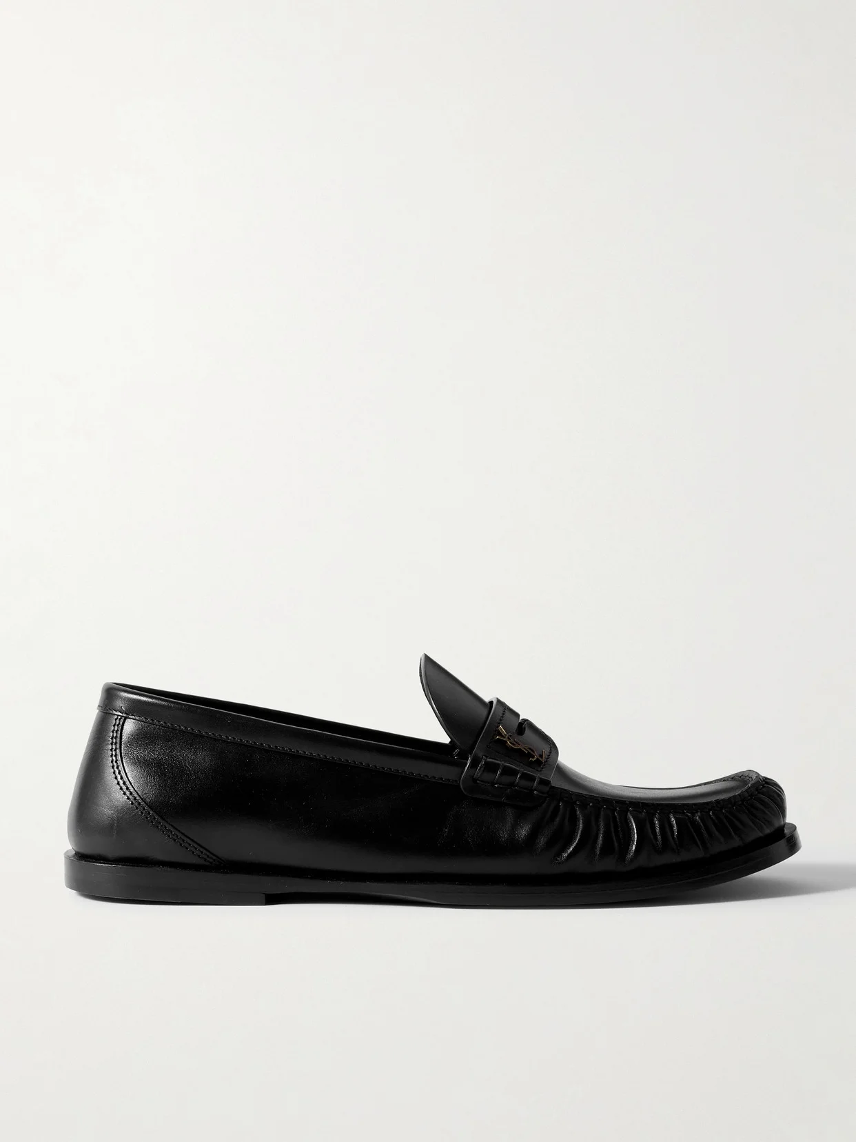 Laurent Glossed-leather Loafers - 1