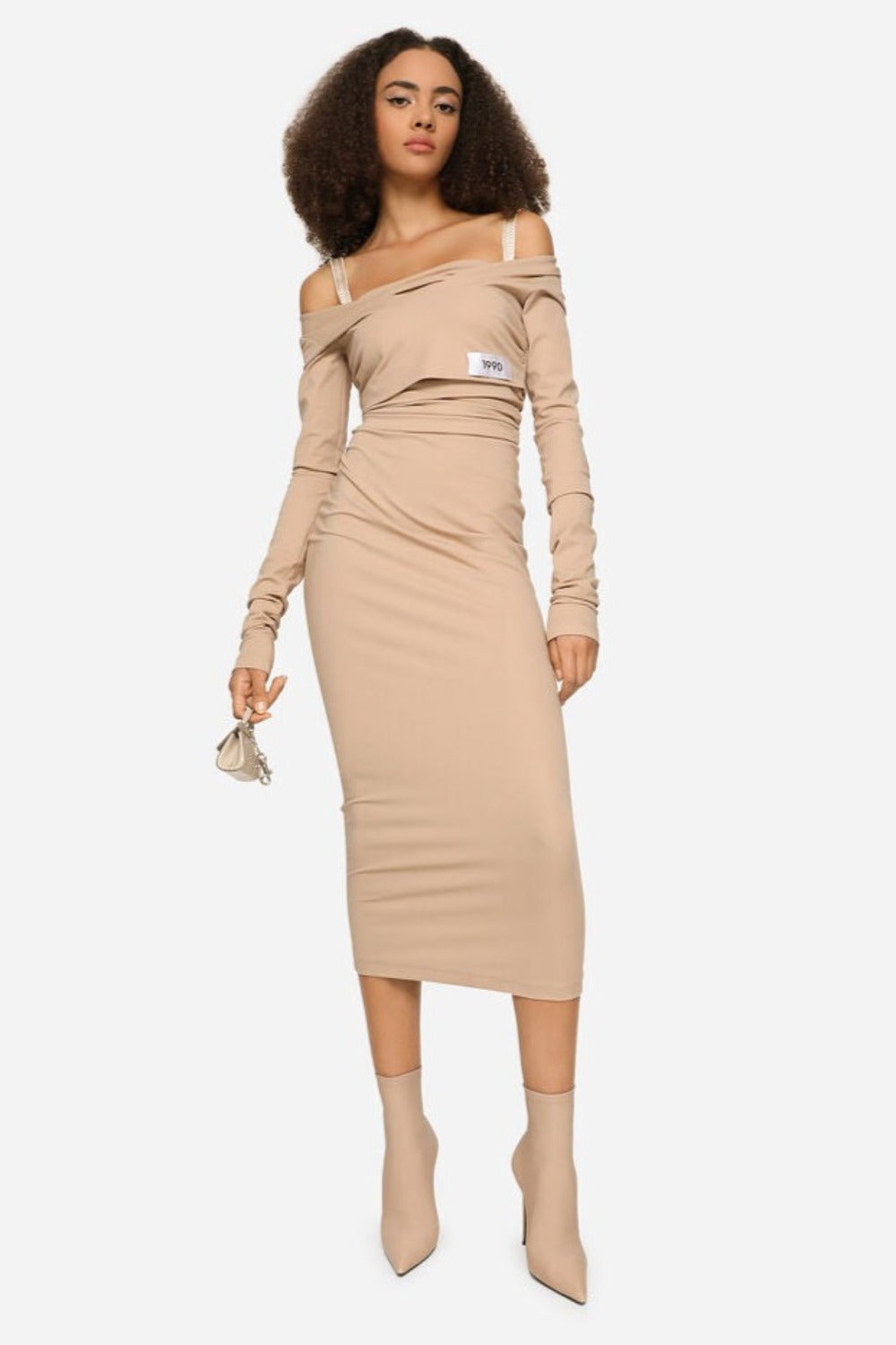 KIM DOLCE&GABBANA Jersey Milano Rib Calf-Length Dress - 2