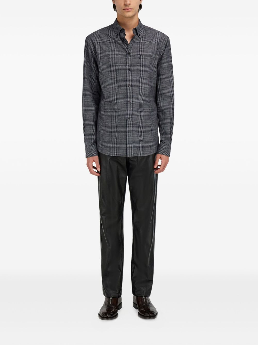 checked embroidered shirt - 2