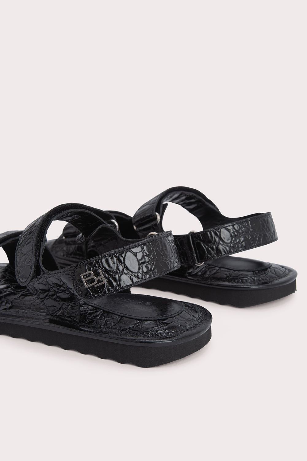 Gideon Black Circular Croco Embossed Leather - 7