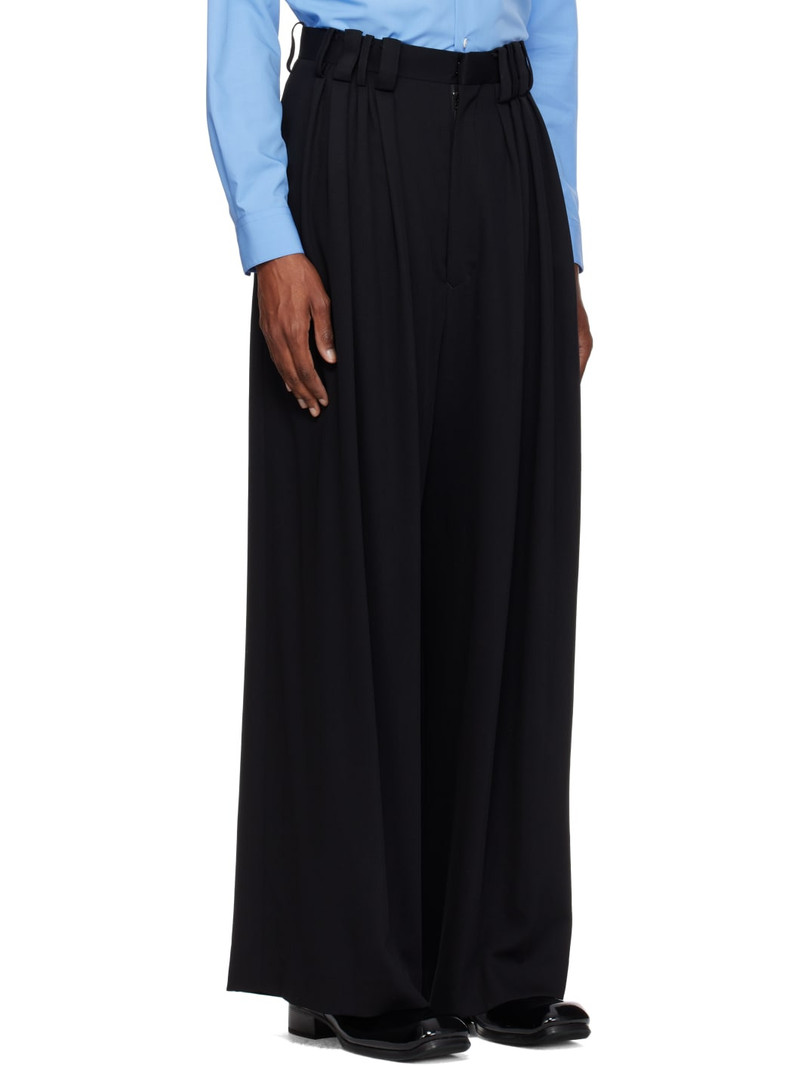 Black Eight Tuck High Waist Trousers 2