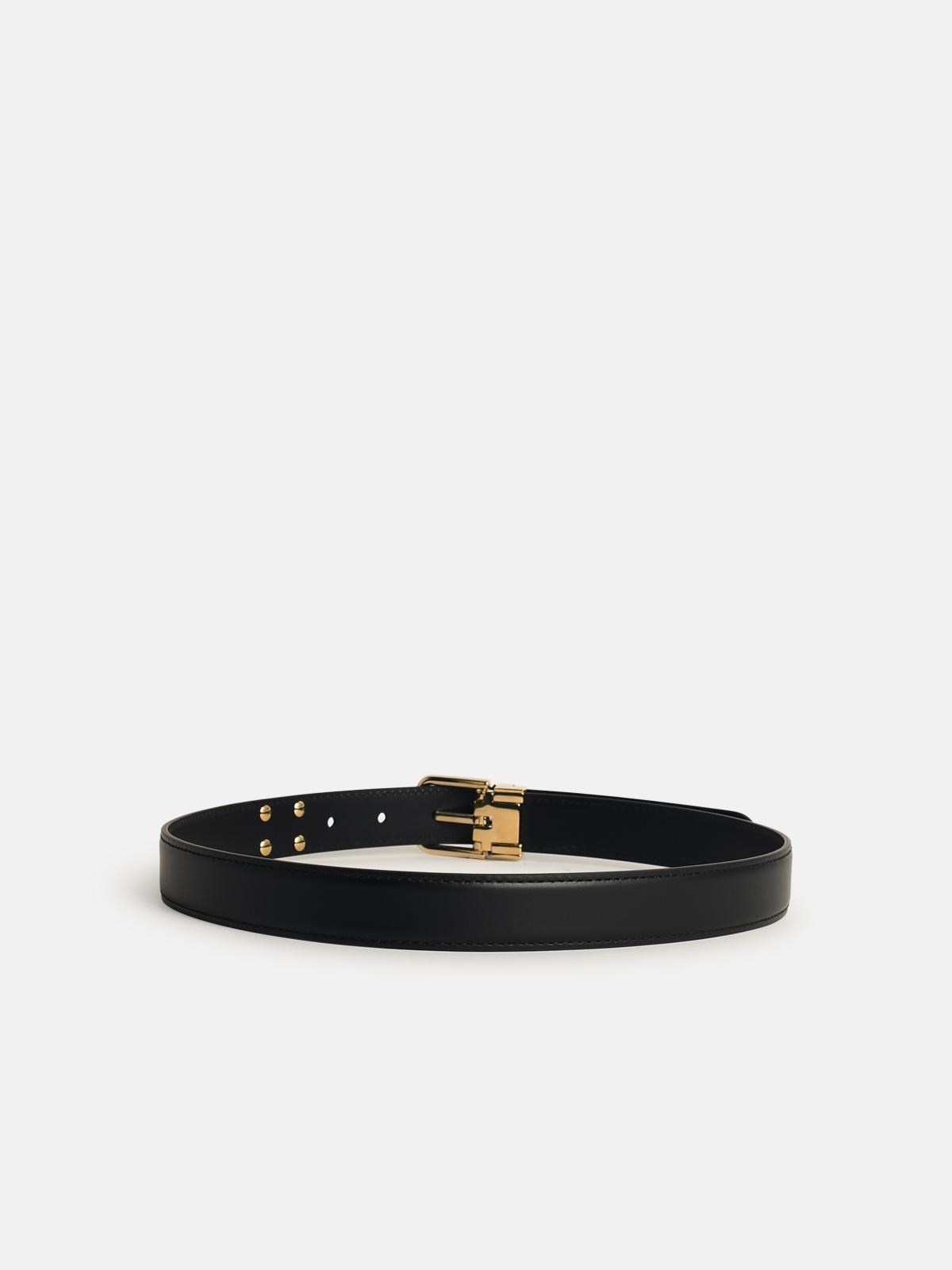 BLACK LEATHER BELT - 2