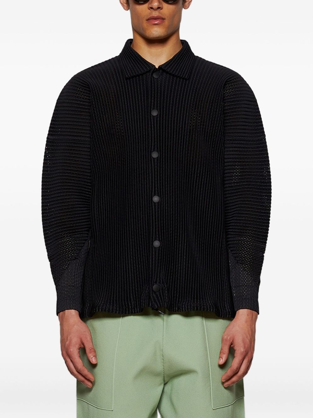 pleated shirt jacket - 3