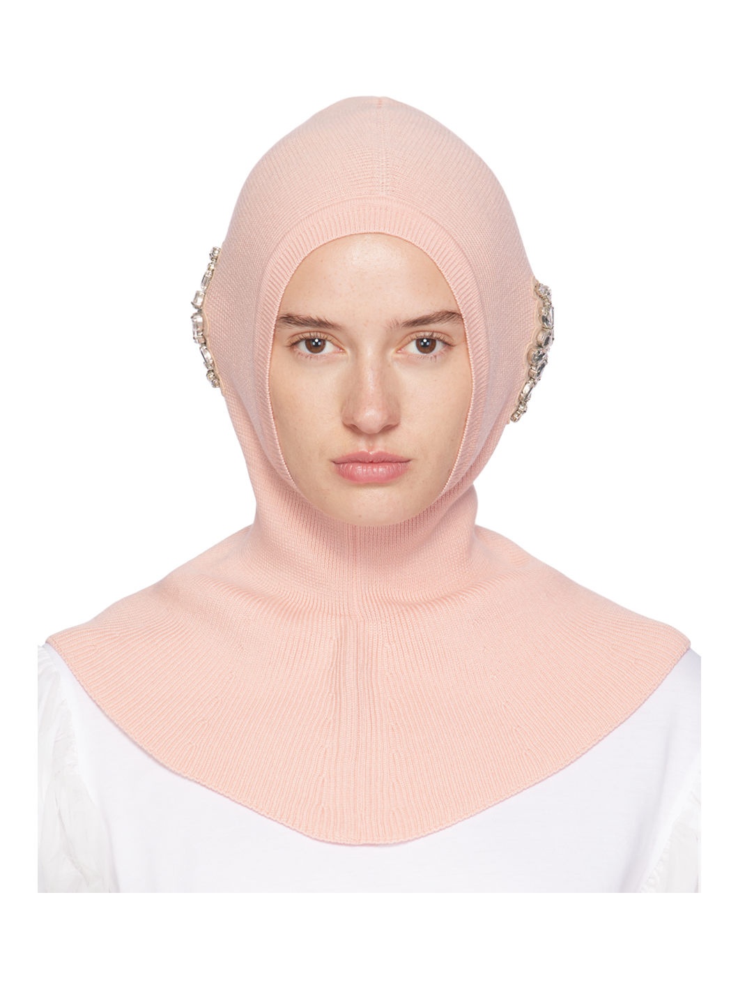 Pink Embellished Pointed Balaclava - 1