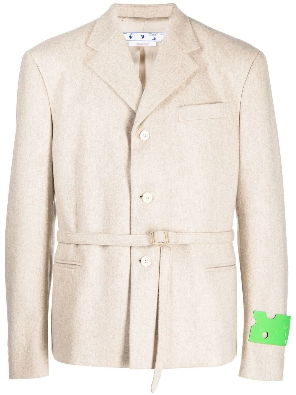 buckle-fastened single-breasted blazer - 1