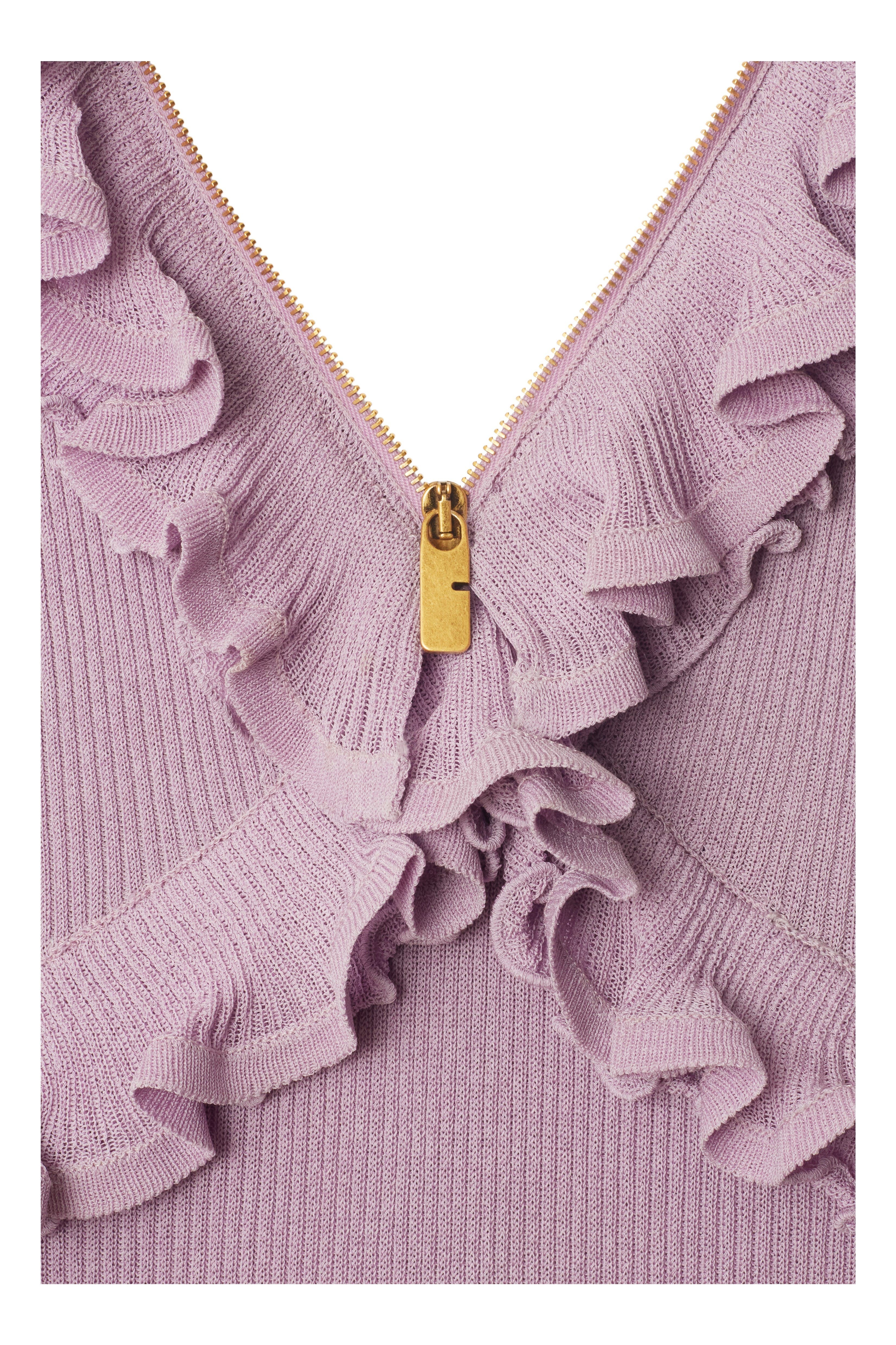 burberry Ruffled Silk Blend Dress in Wisteria at Nordstrom - 5