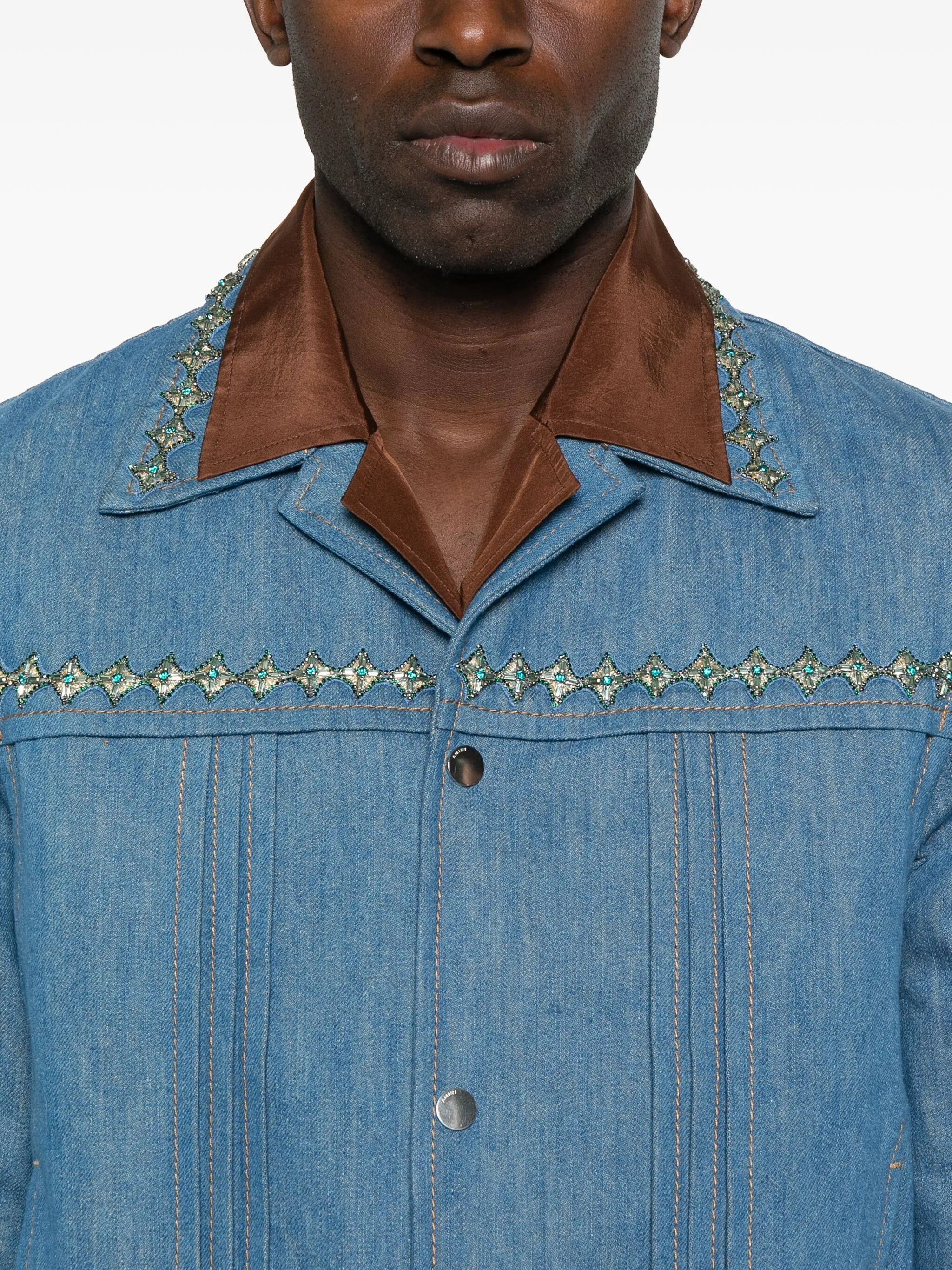 crystal-embellished pleated jacket - 5
