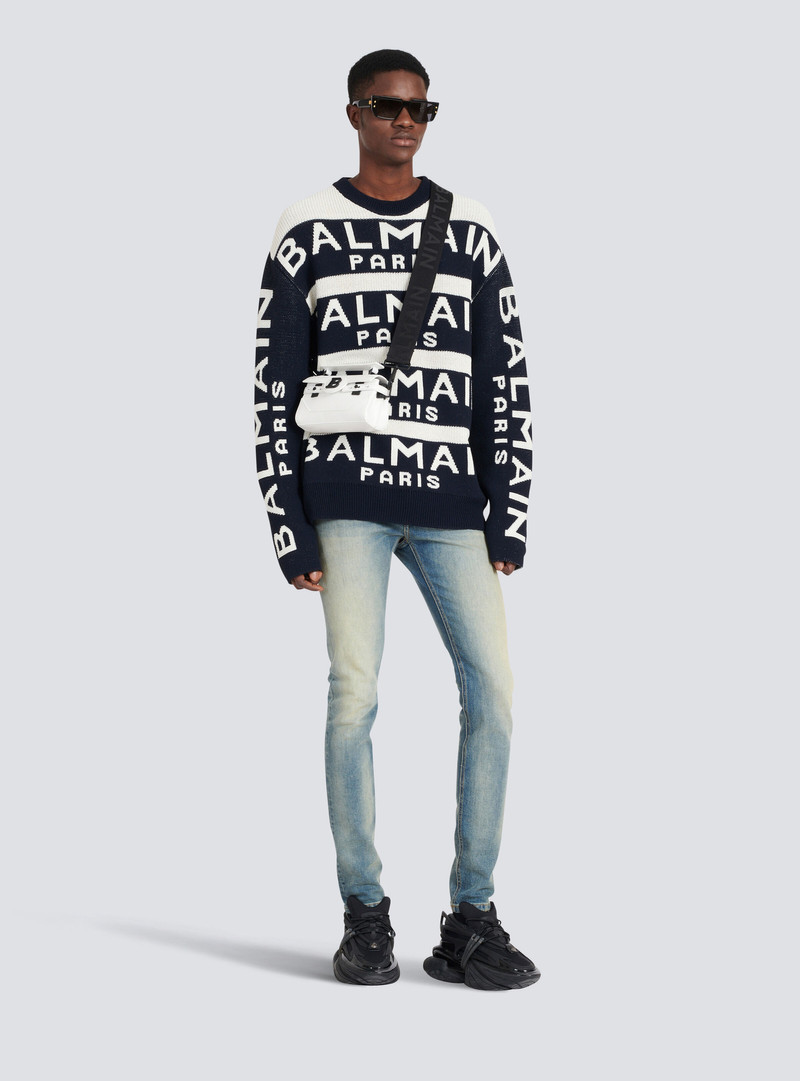 Balmain Slim cut faded cotton jeans outlook