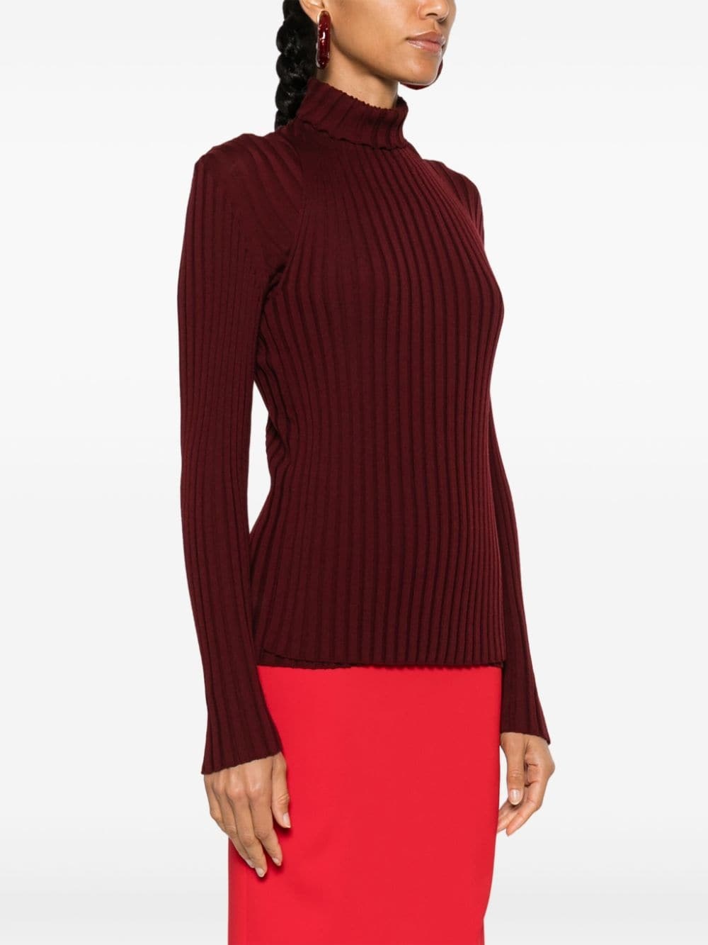 layered turtleneck sweater - 3