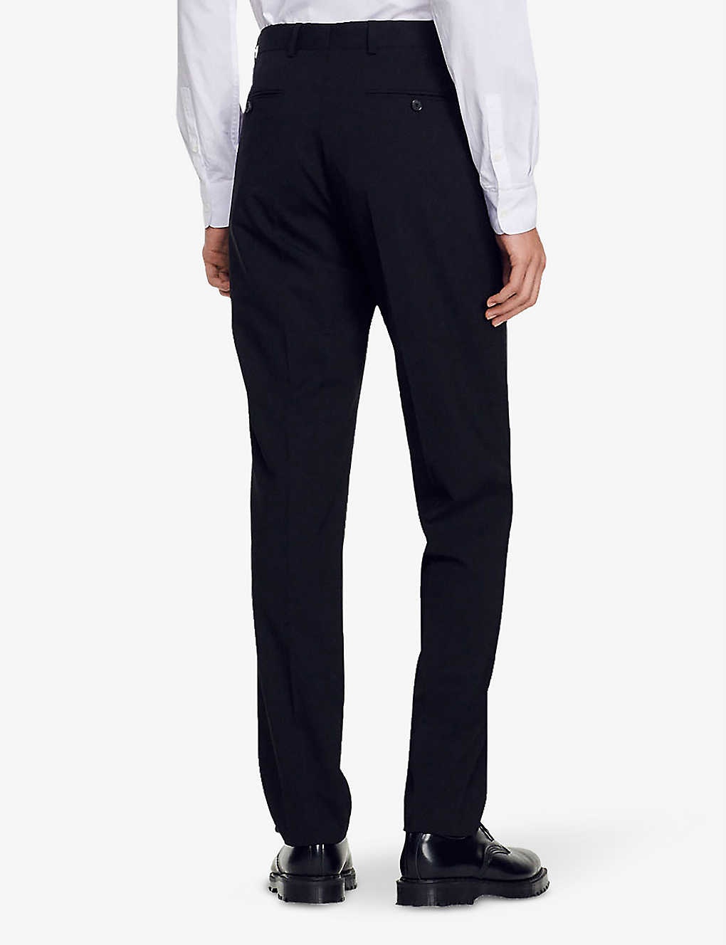 Slim-fit tapered wool trousers - 4