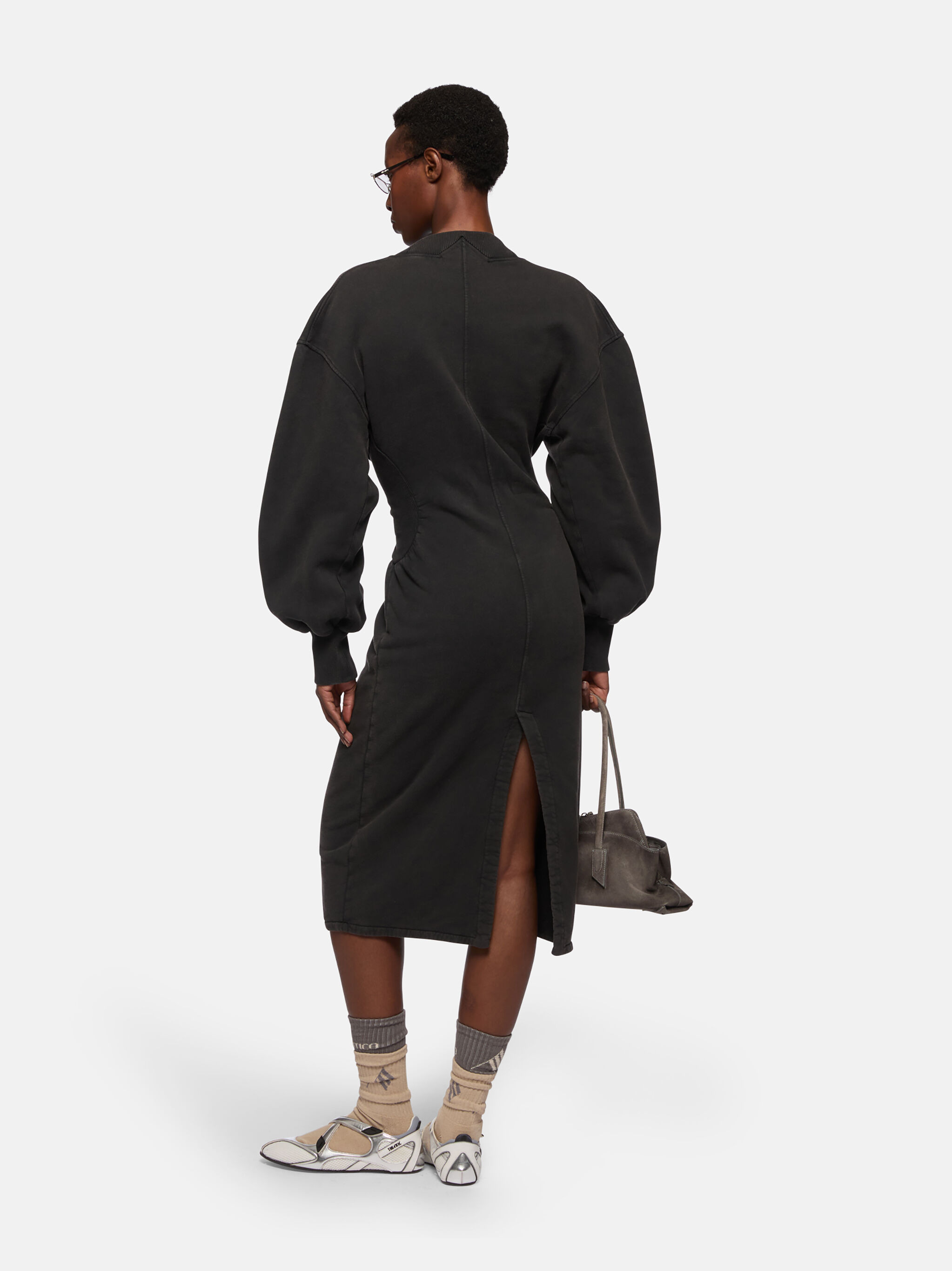FADED BLACK MIDI DRESS - 3