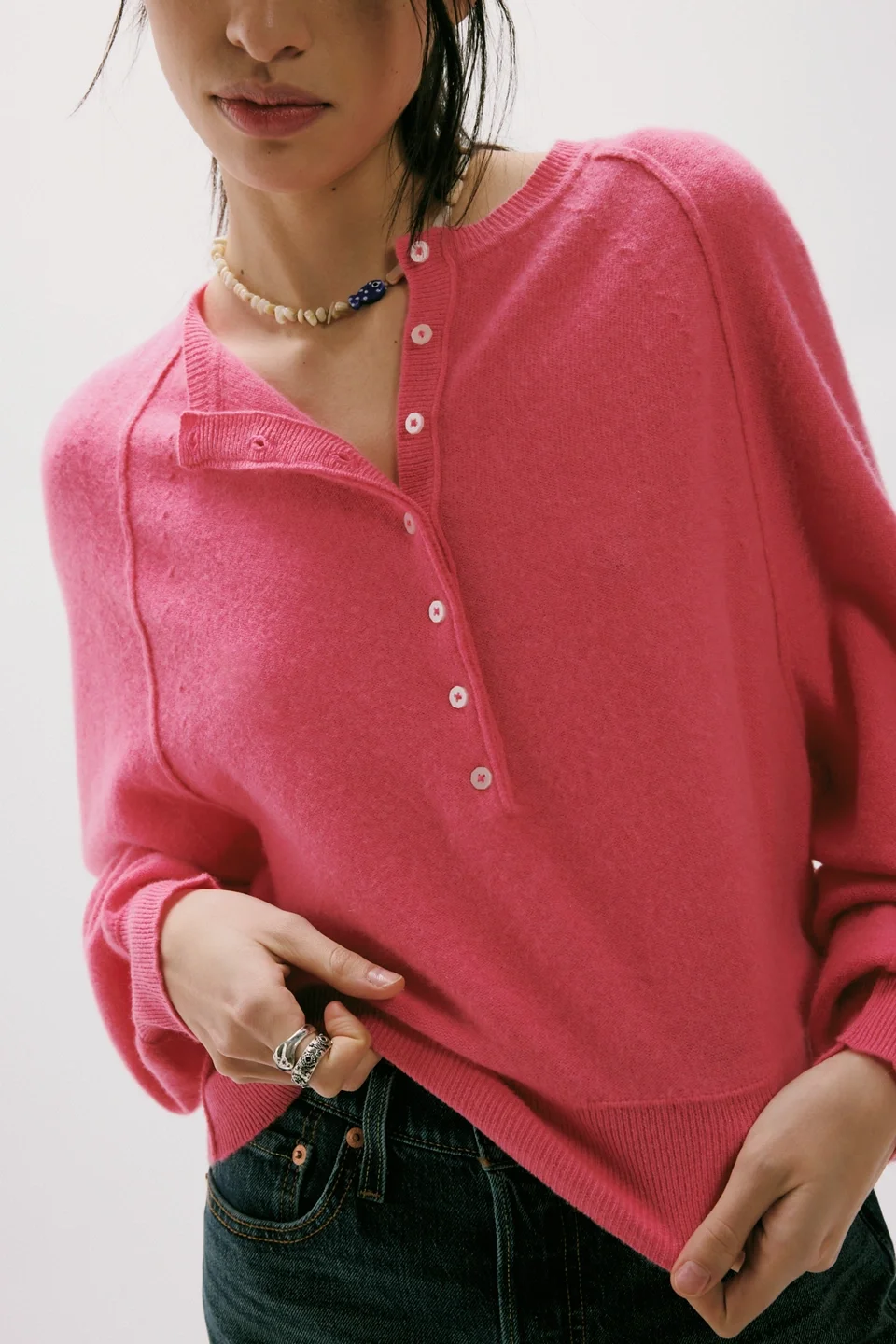 Porta Cashmere Henley Sweater - 1