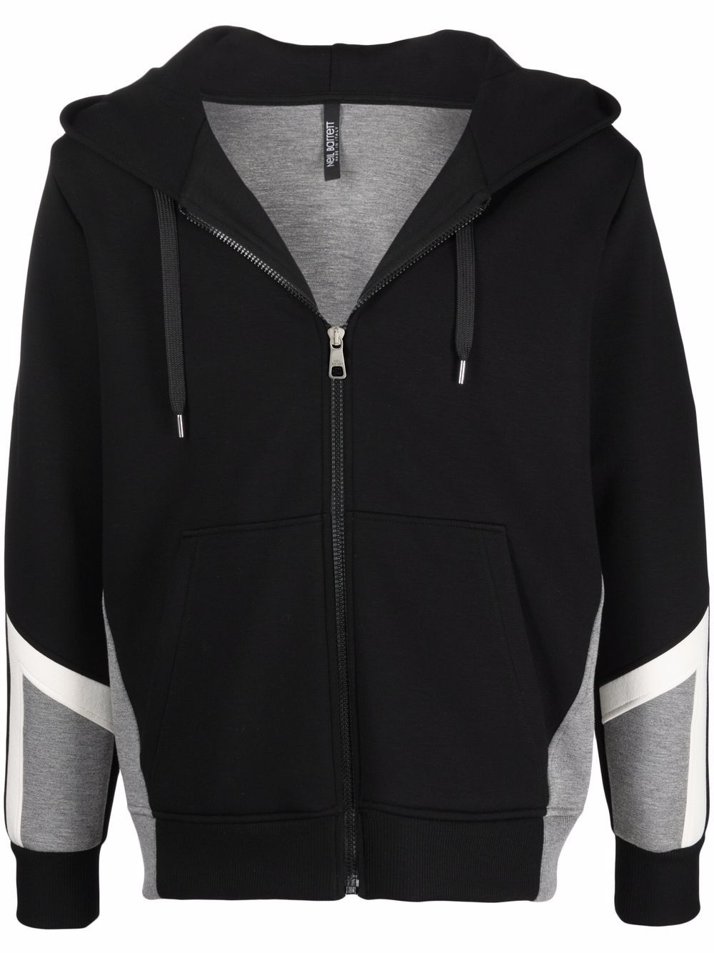 colour-block panelled hoodie - 1