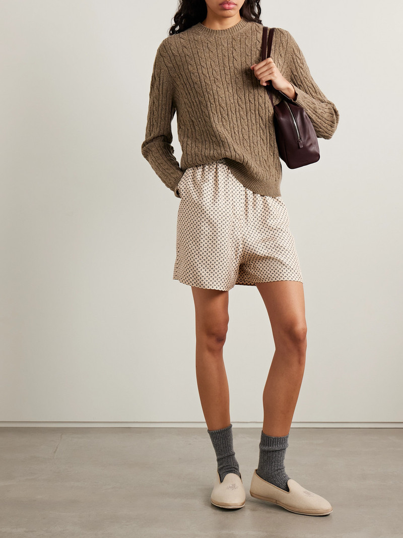 Loro Piana Angelo Printed Silk-twill Shorts outlook