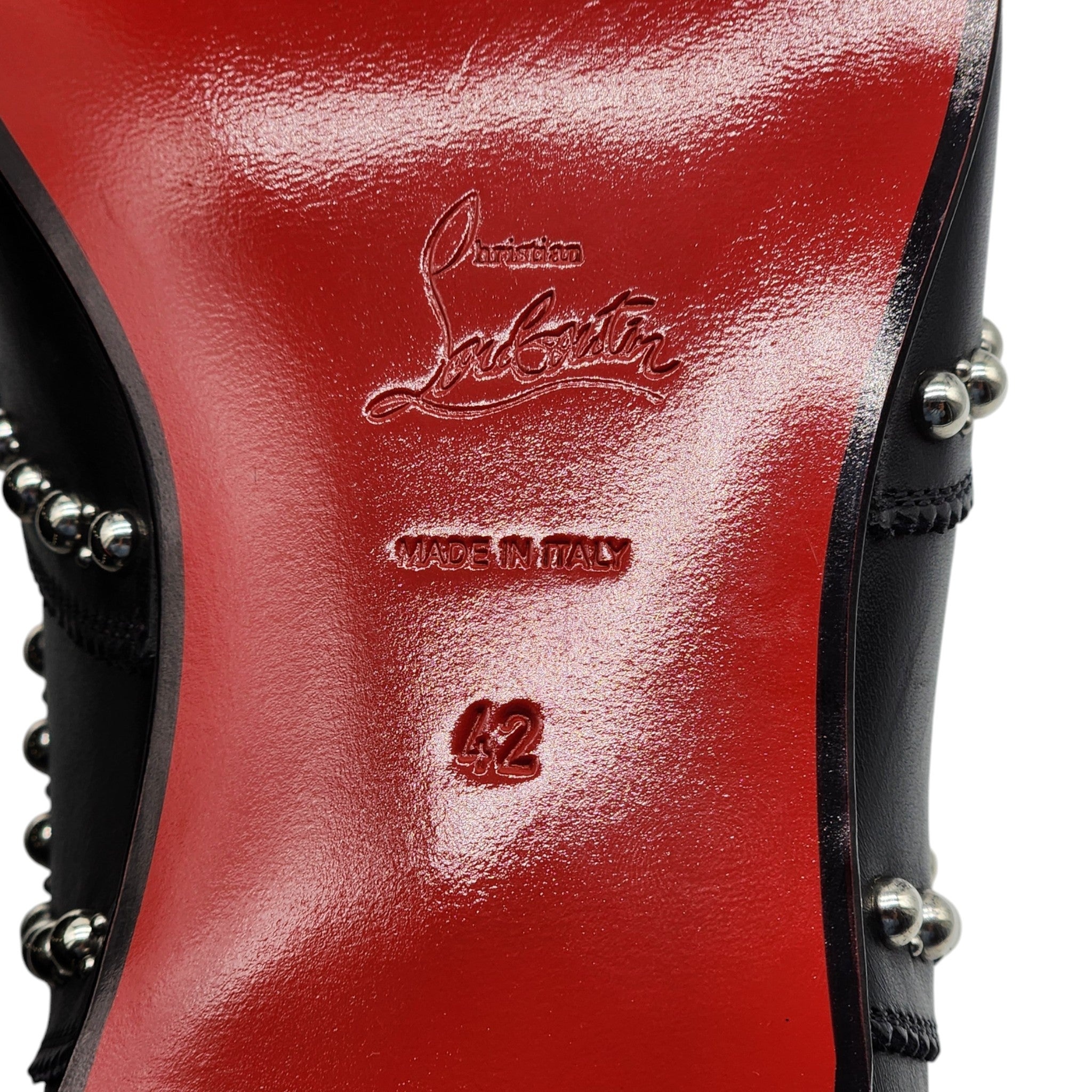 Christian Louboutin Charlie Clou Studded Oxford Shoes - Leather - Black - 42 - 10