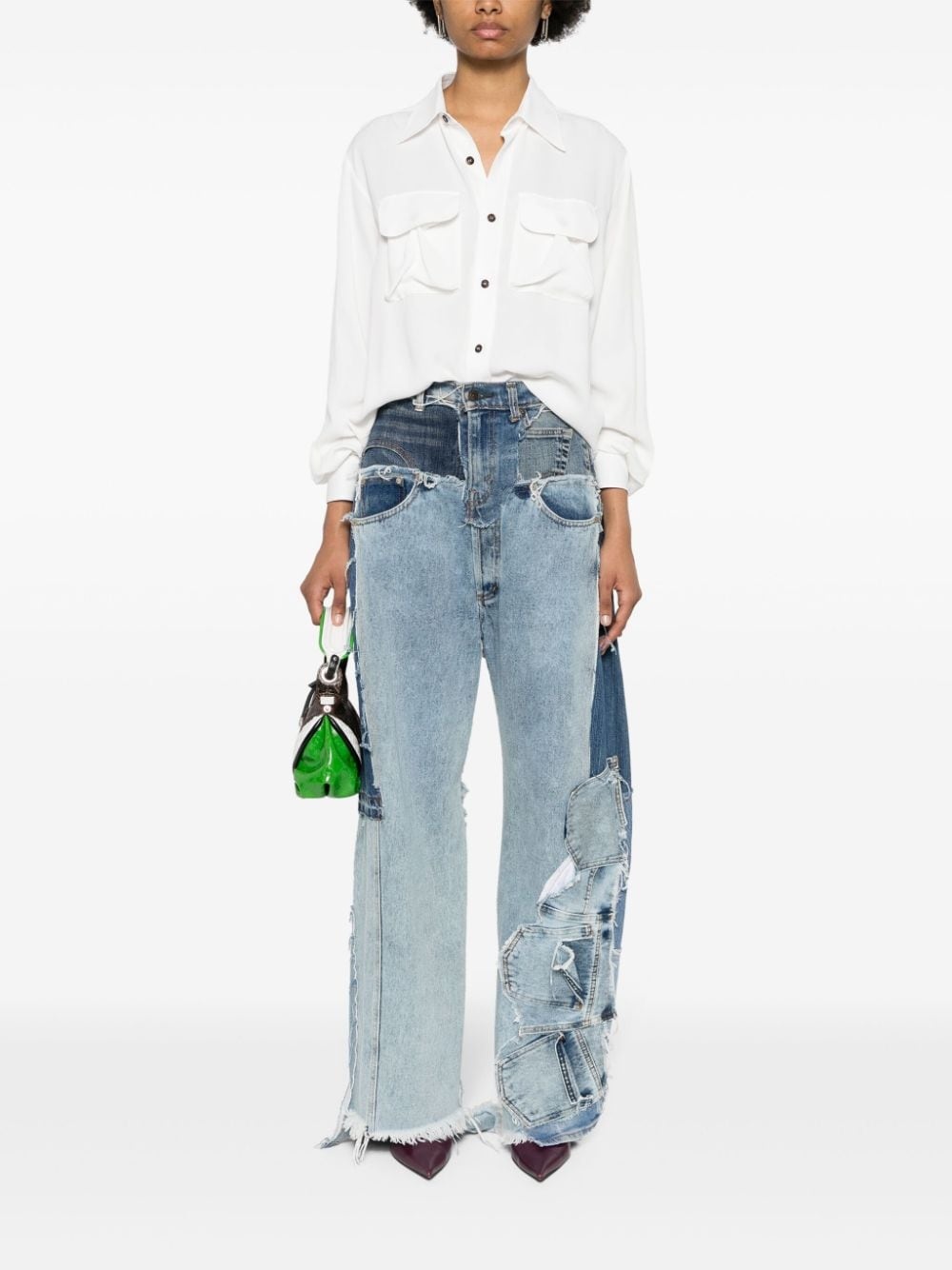 pointed-collar shirt - 2