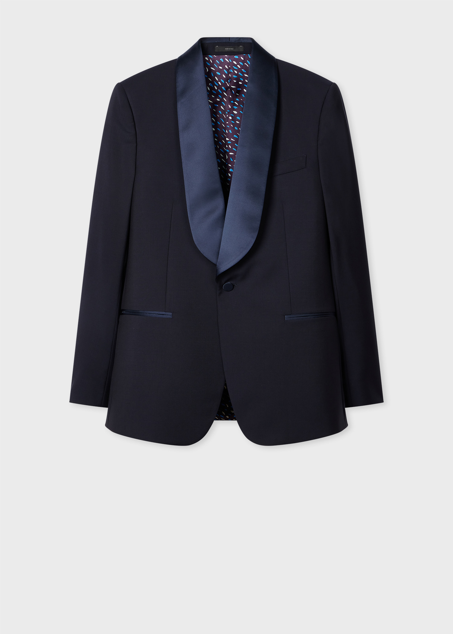 Navy Wool-Mohair Evening Blazer - 1