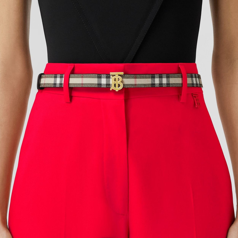 Reversible Vintage Check and Leather Belt 3