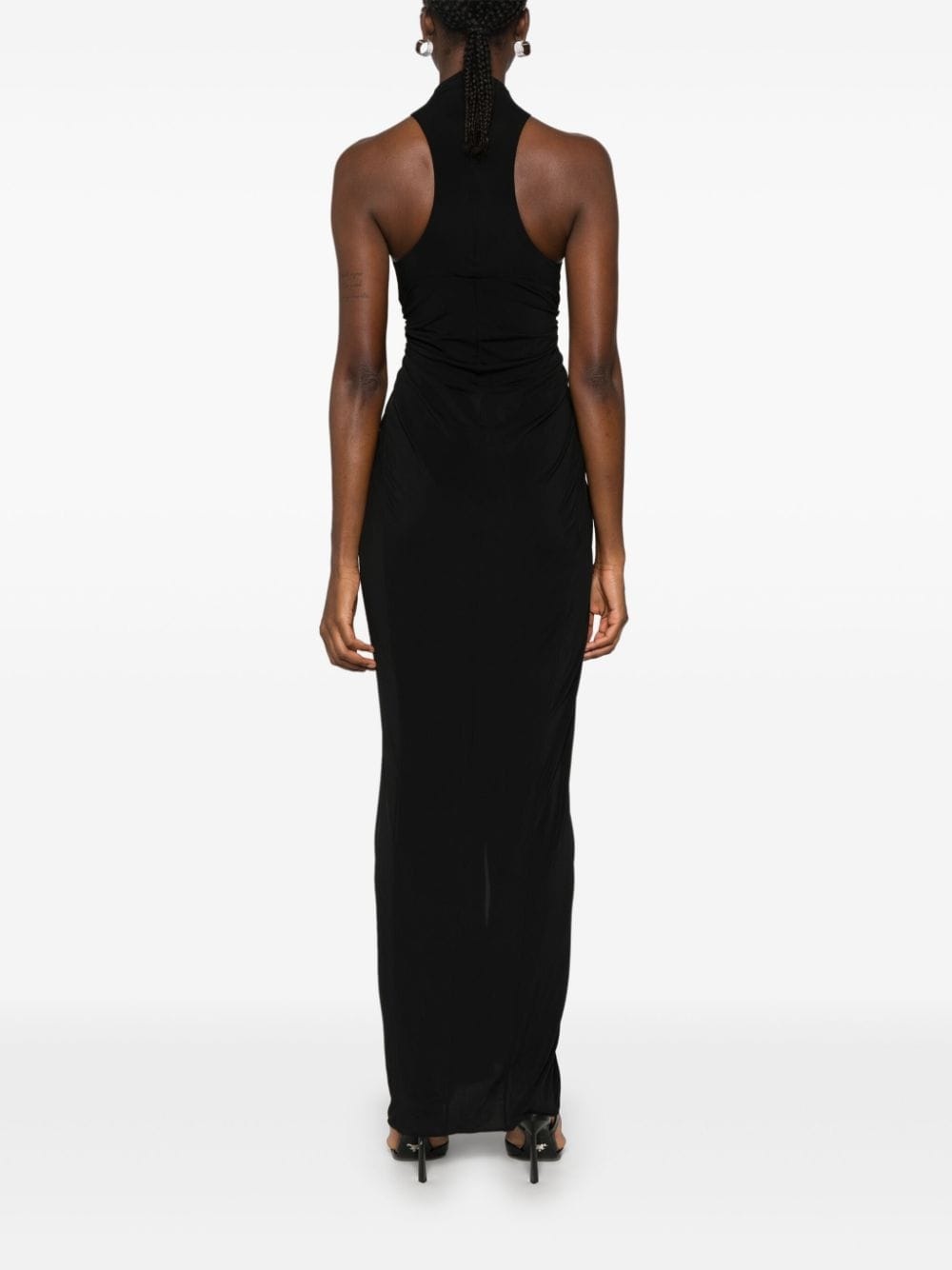 ワンピース Alaia Alaia Draped Maxi Dress ALAÏA Draped High Neck Maxi Dress in Noir | FWRD